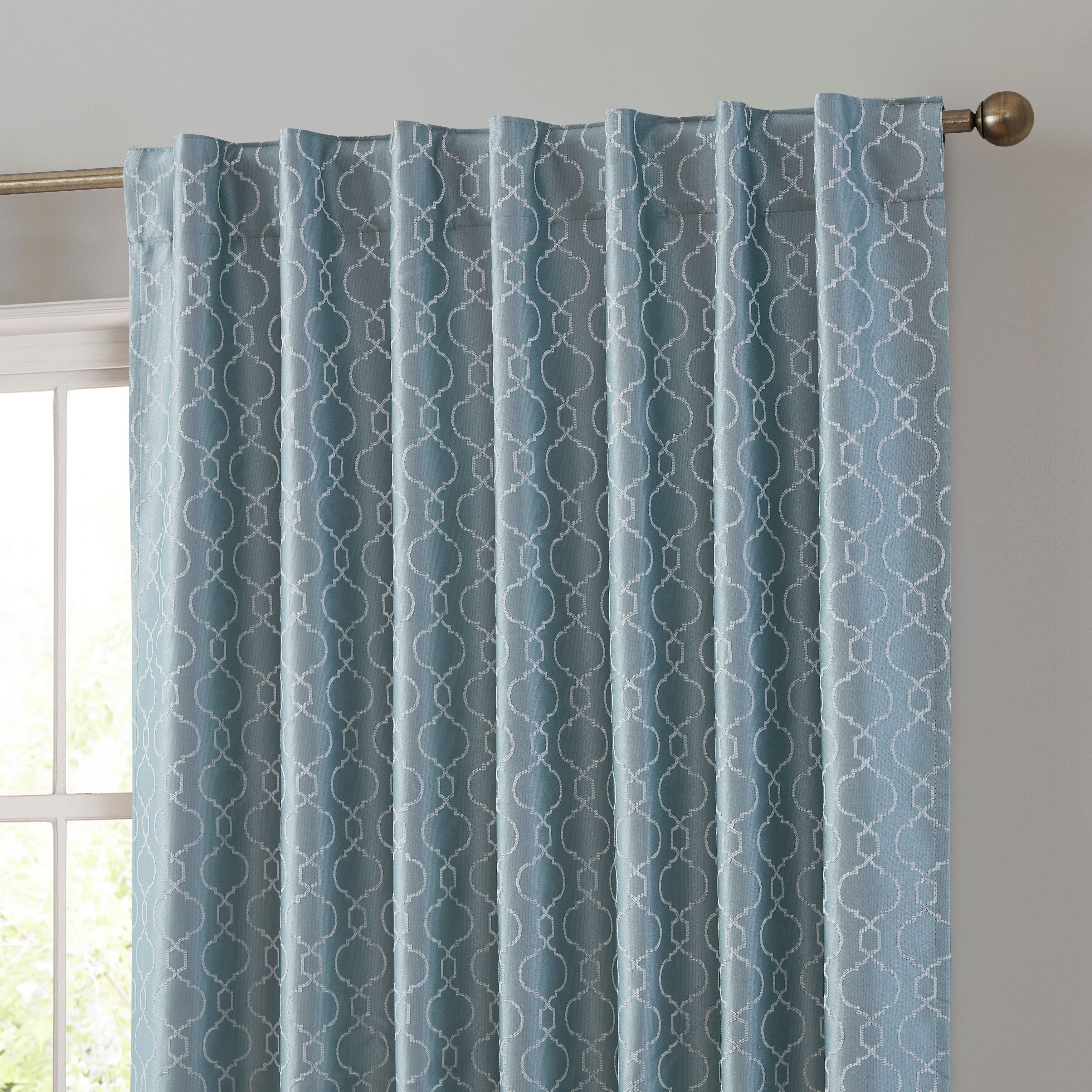 HLC.me Franklin Moroccan 100% Complete Blackout Thermal Insulated Energy Savings Back Tab Rod Pocket Curtain, 2 Panels