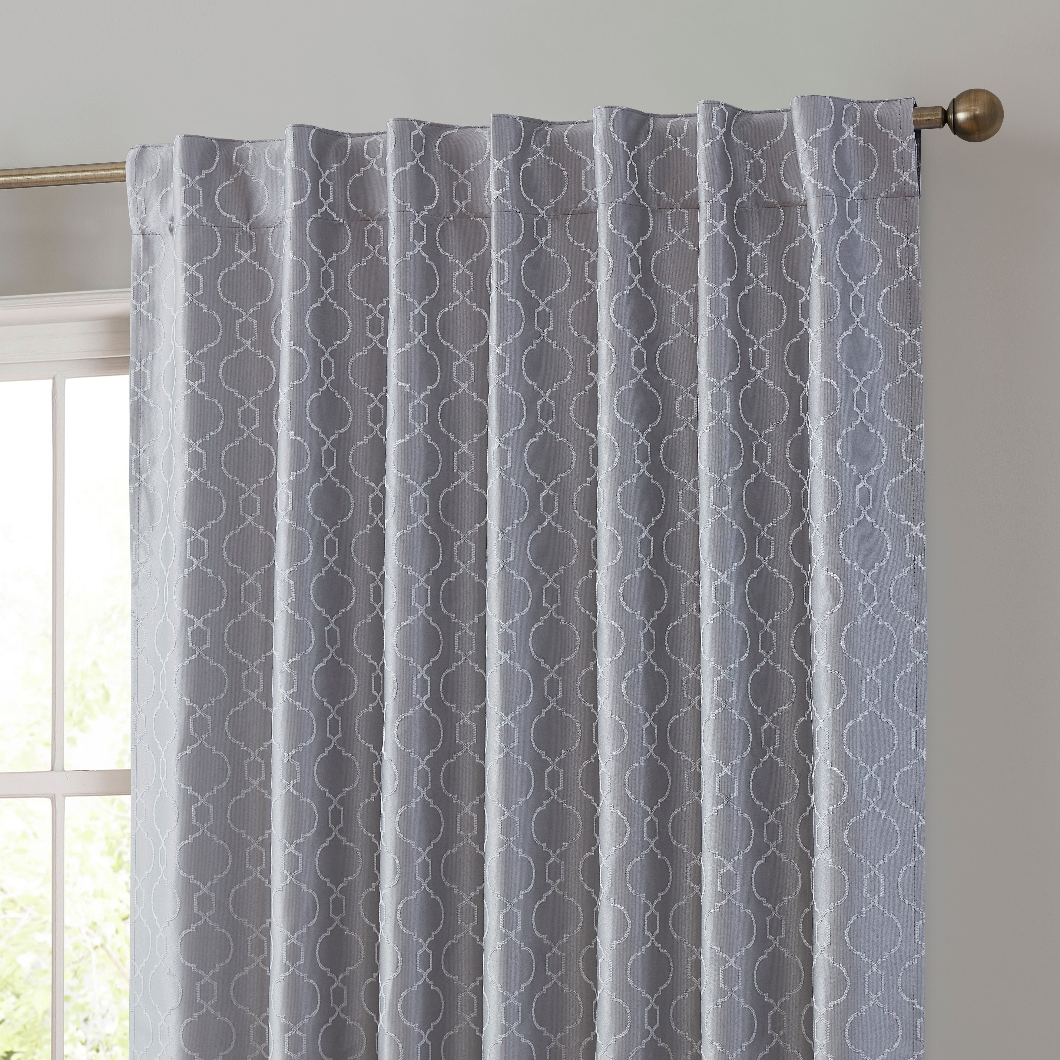 HLC.me Franklin Moroccan 100% Complete Blackout Thermal Insulated Energy Savings Back Tab Rod Pocket Curtain, 2 Panels