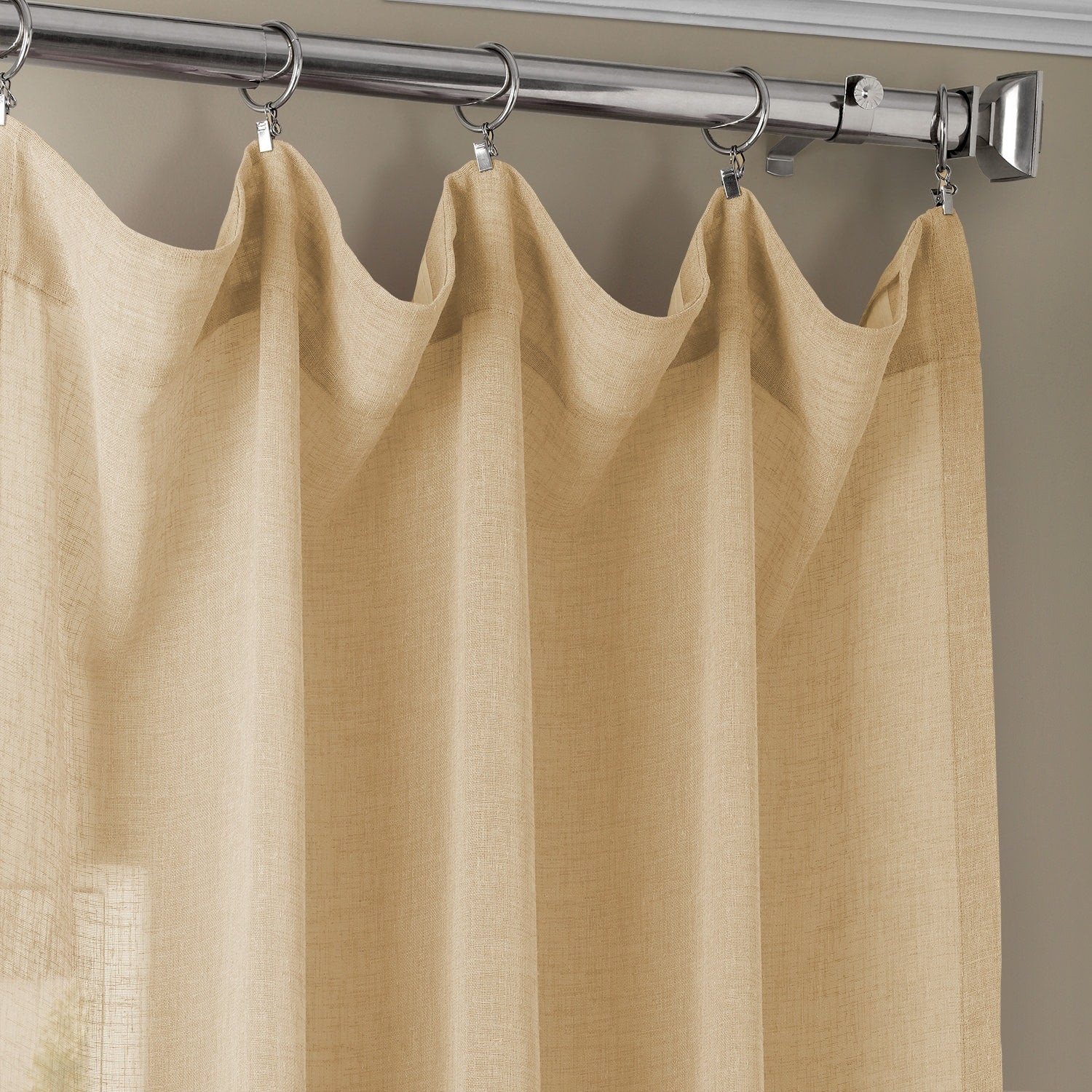 Exclusive Fabrics Solid Faux Linen Sheer Curtain (1 Panel)