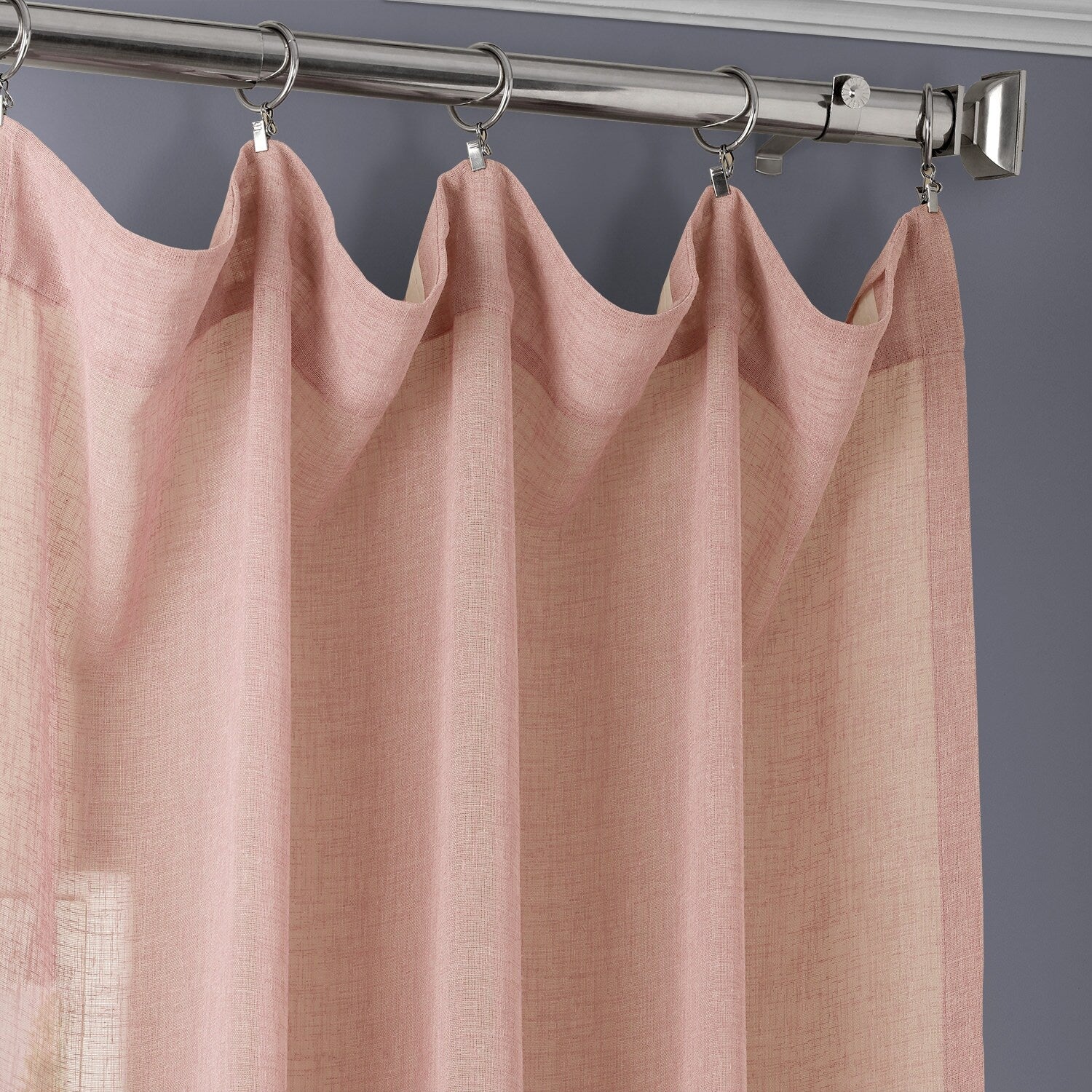 Exclusive Fabrics Solid Faux Linen Sheer Curtain (1 Panel)