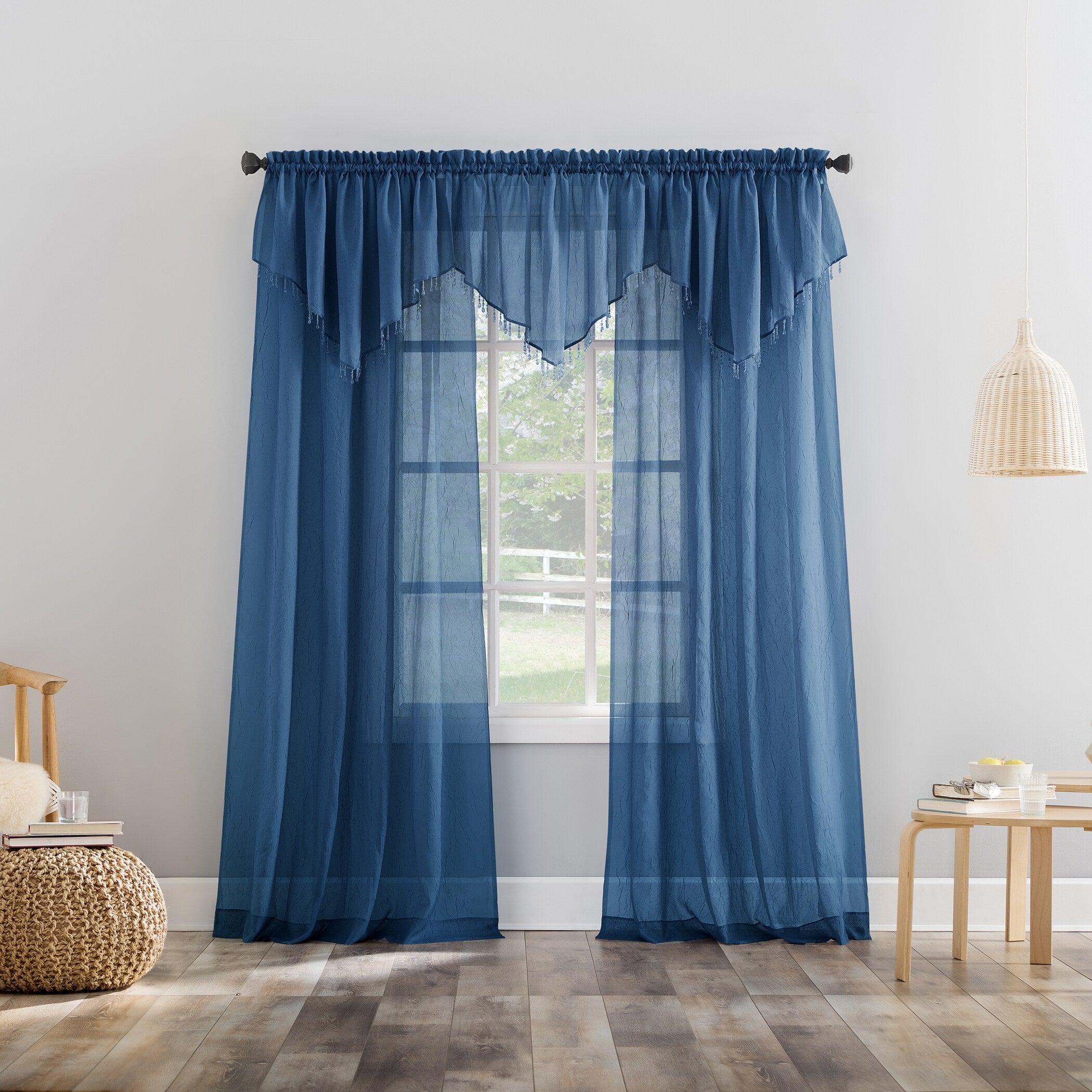 No. 918 Erica Crushed Voile Sheer Rod Pocket 1-Piece Curtain Panel, Single Panel