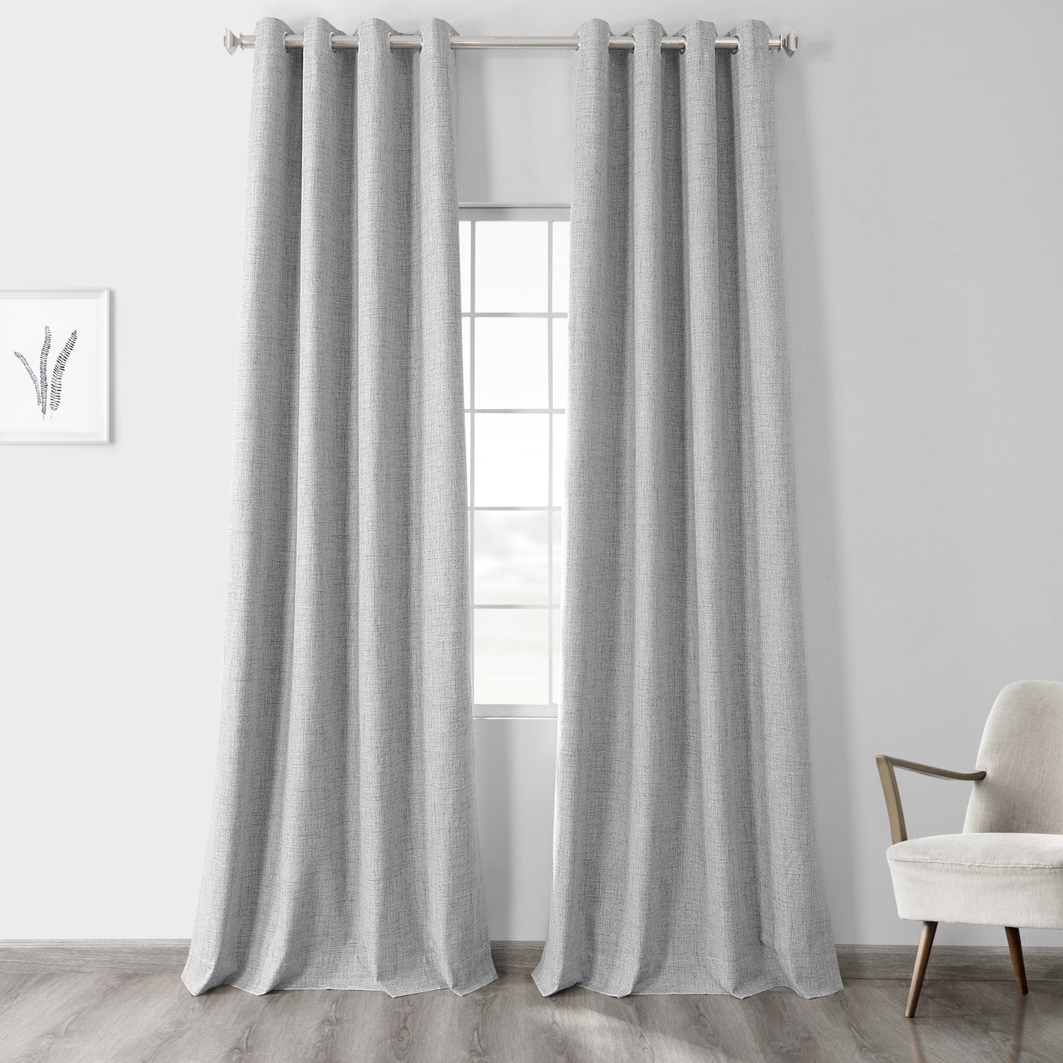 Exclusive Fabrics Vintage Thermal Cross Linen Weave Max Blackout Grommet Curtain (1 Panel)