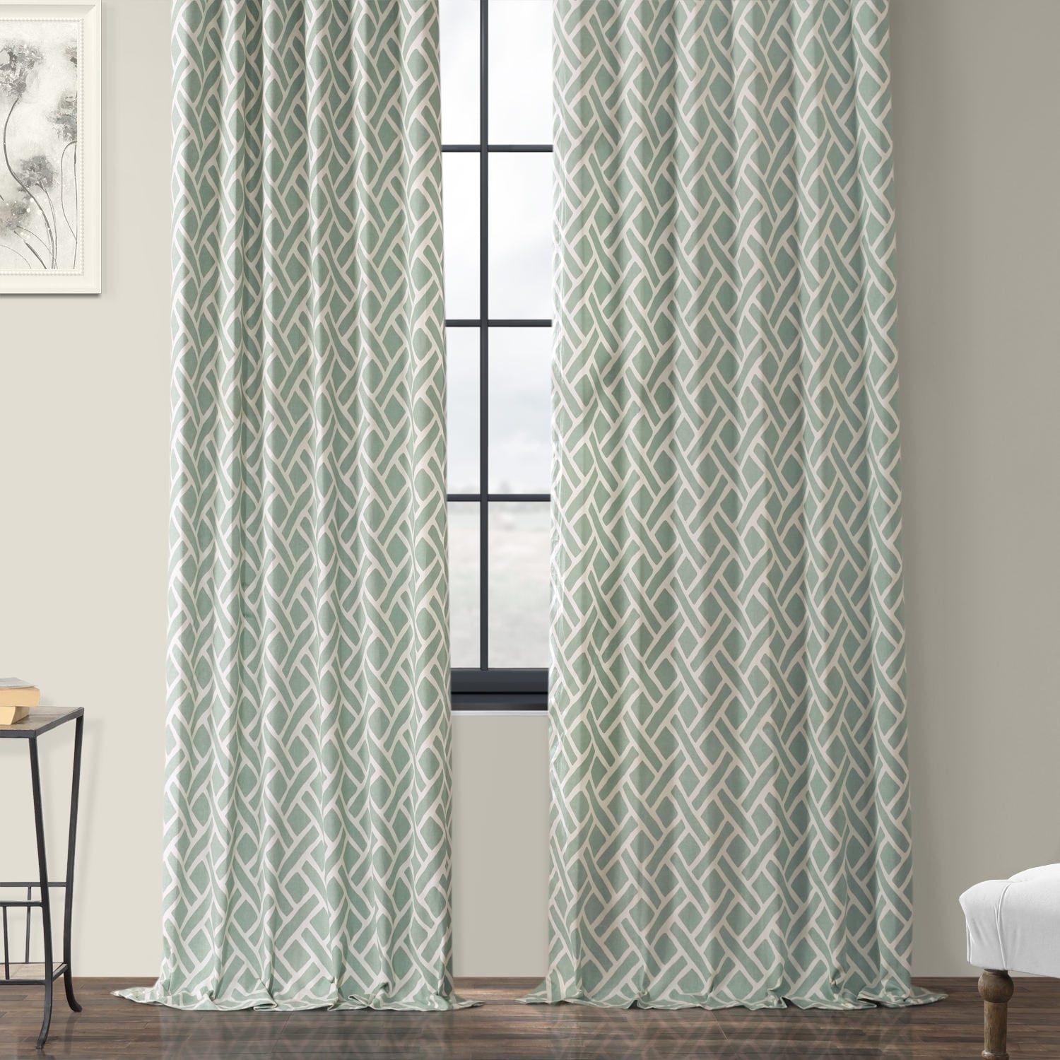 Exclusive Fabrics Martinique Geo Contemporary Cotton Room Darkening Curtain (1 Panel)