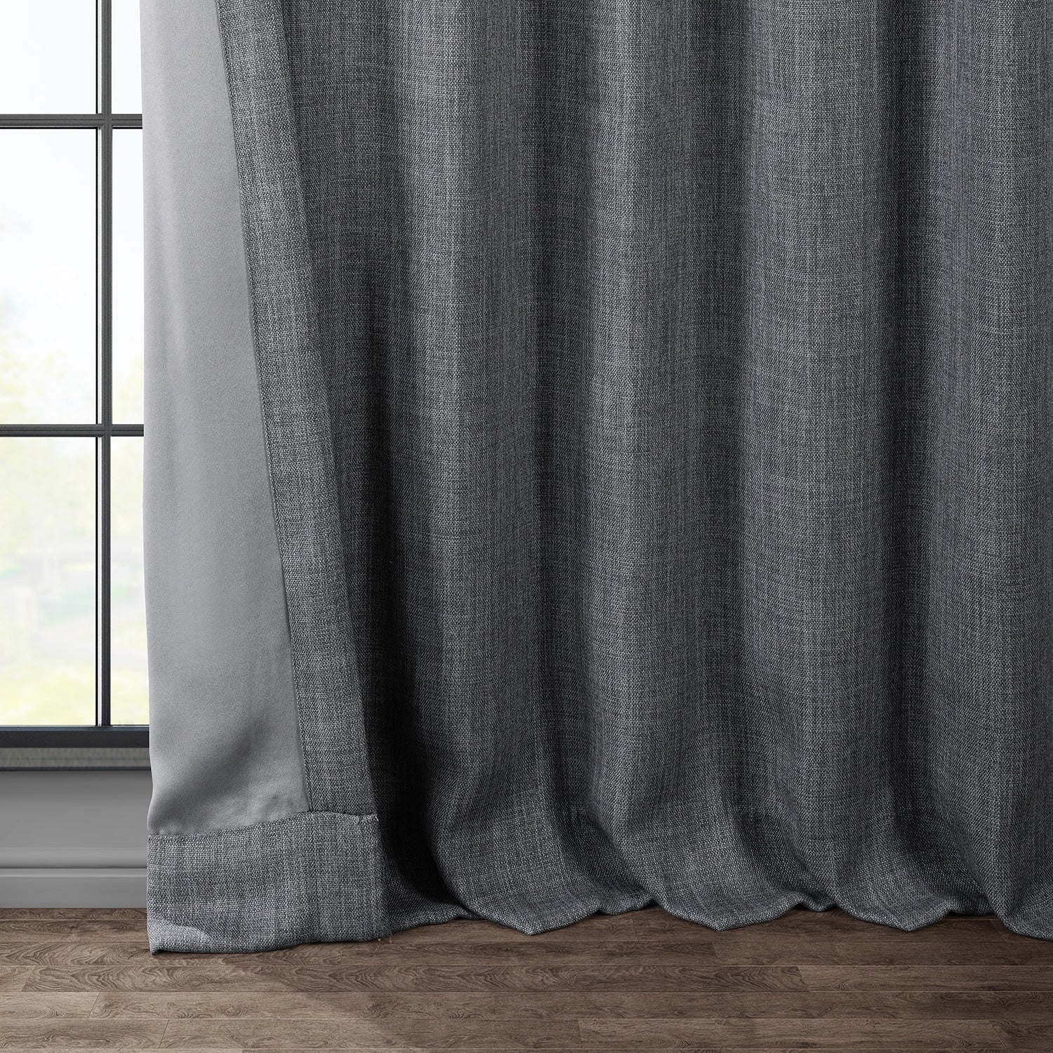 Exclusive Fabrics Faux Linen Room Darkening Curtain (1 Panel)