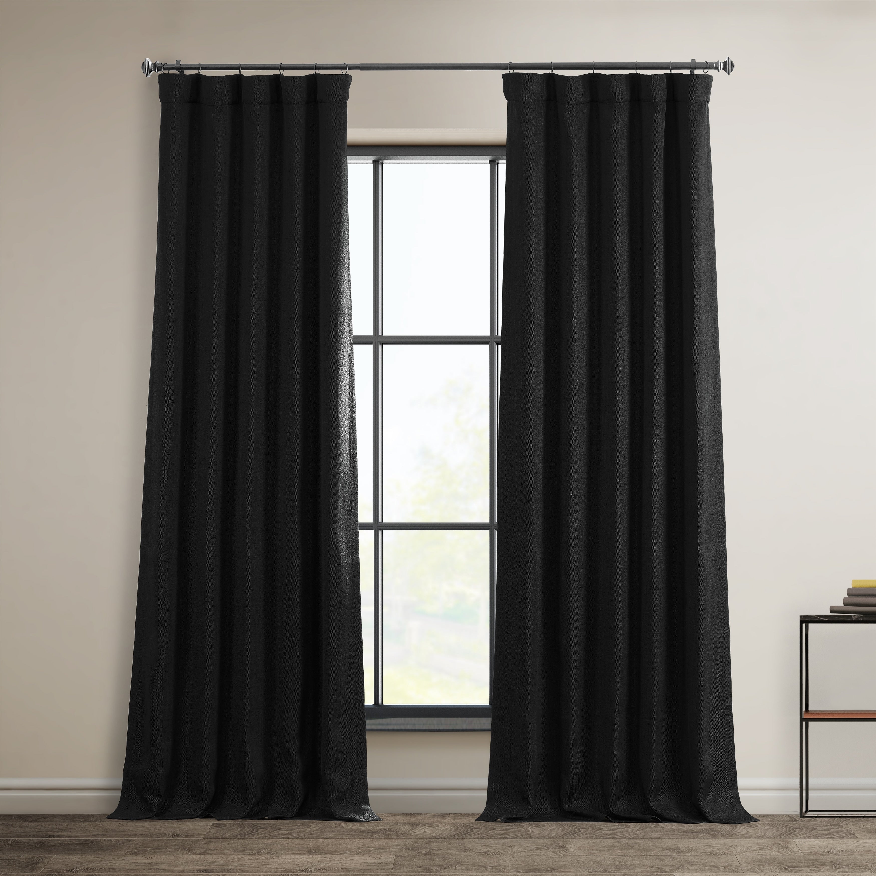 Exclusive Fabrics Faux Linen Room Darkening Curtain (1 Panel)