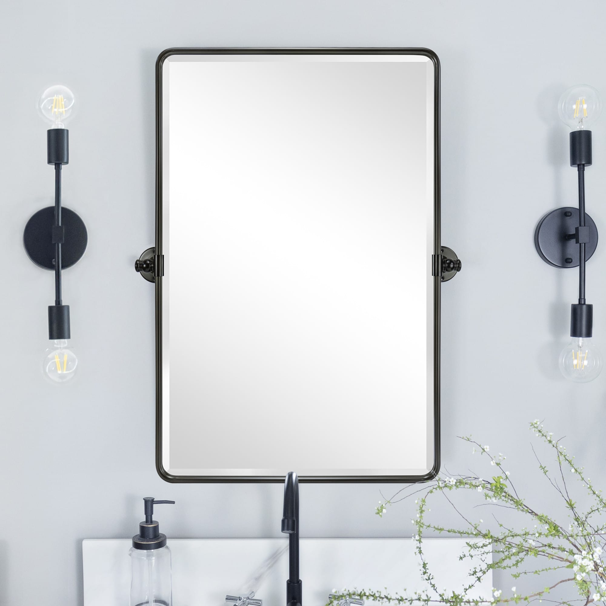 TEHOME Woodvale Rectangle Vertical Metal Wall Mirrors