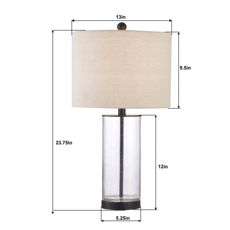 23.75 Clear Glass Table Lamp Set (Set of 2) - 13*13*23.75