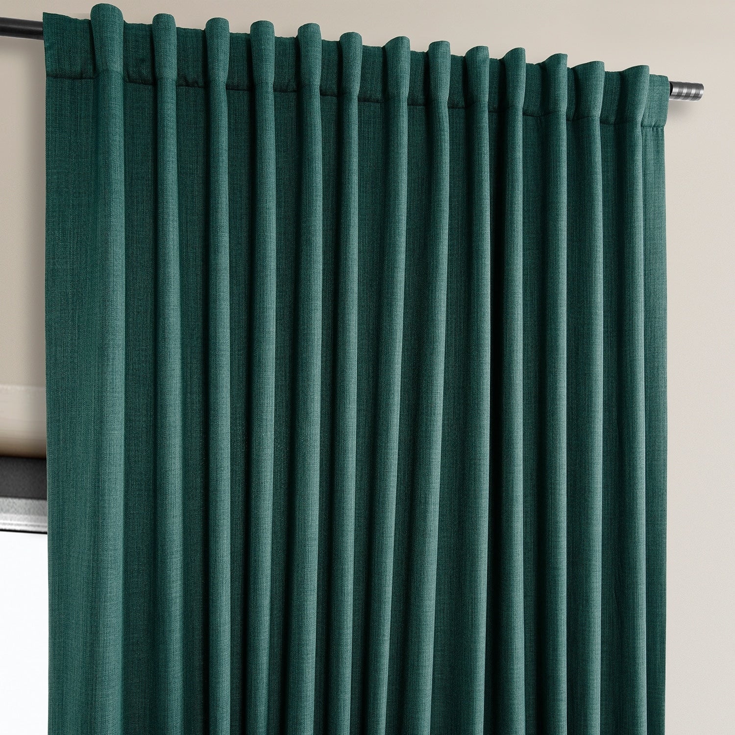 Exclusive Fabrics Faux Linen Room Darkening Curtain (1 Panel)