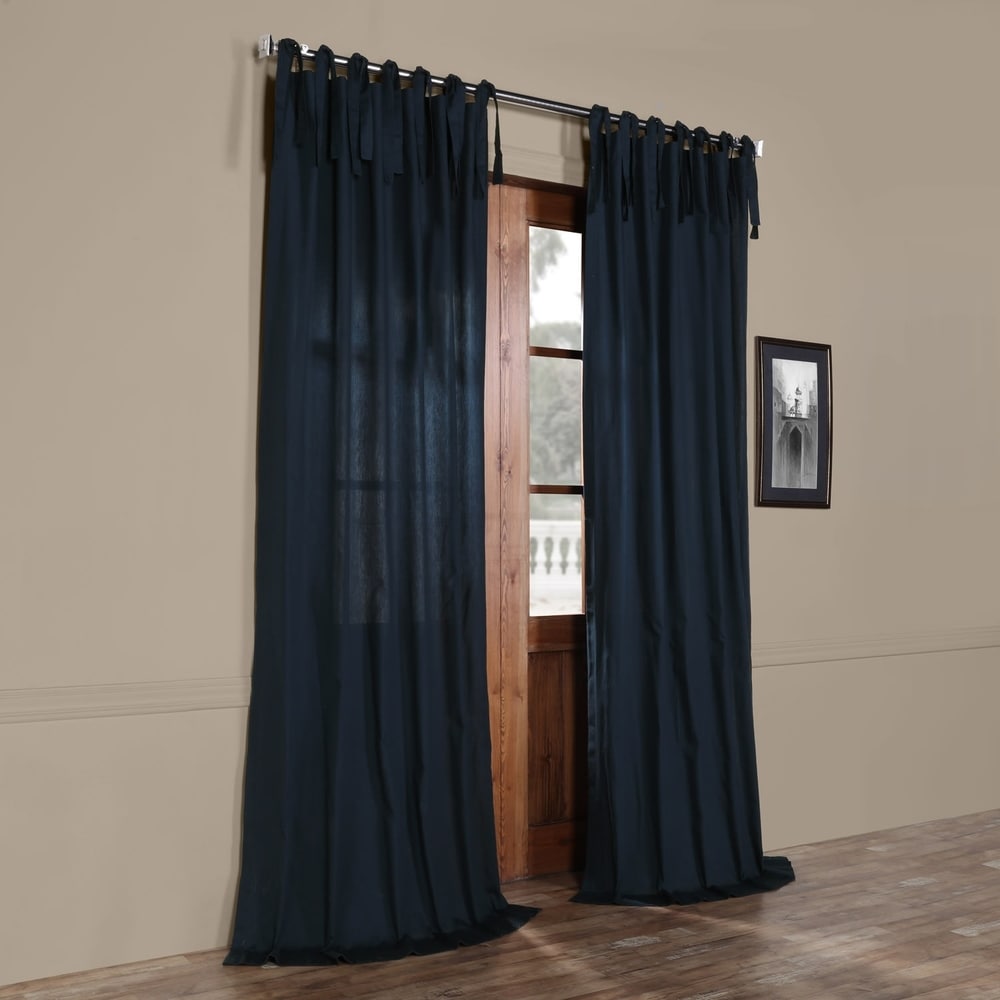 Exclusive Fabrics Solid Cotton Tie-Top Curtain (1 Panel)