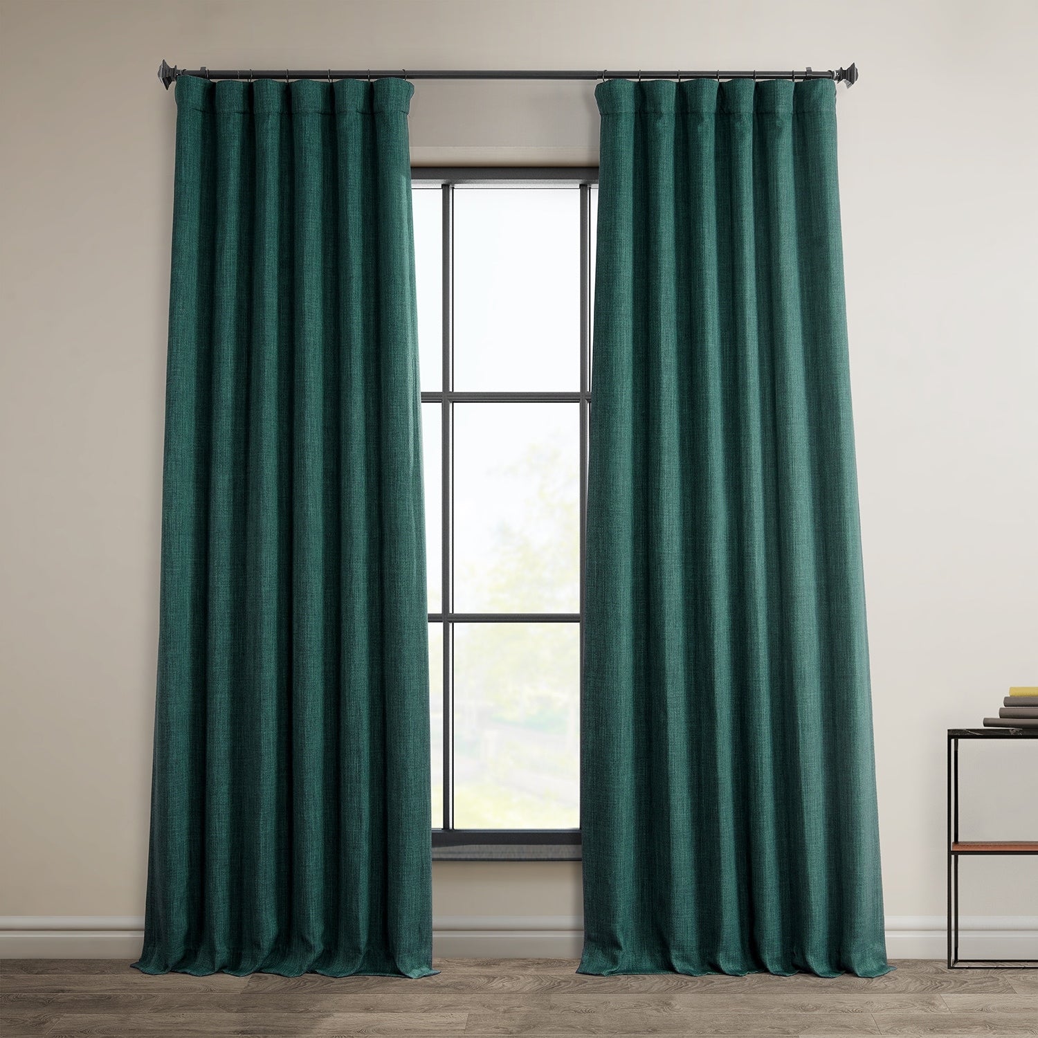 Exclusive Fabrics Faux Linen Room Darkening Curtain (1 Panel)