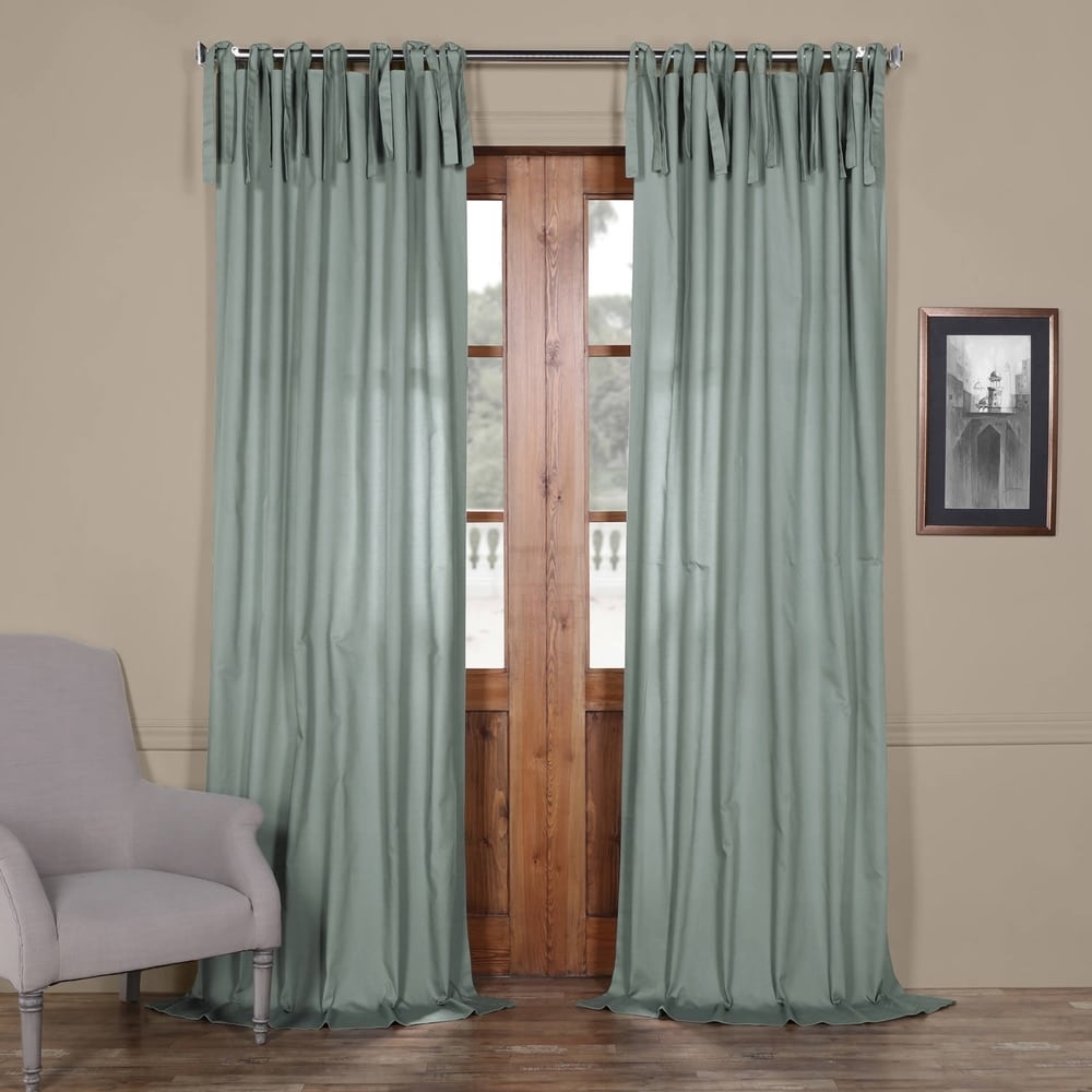 Exclusive Fabrics Solid Cotton Tie-Top Curtain (1 Panel)