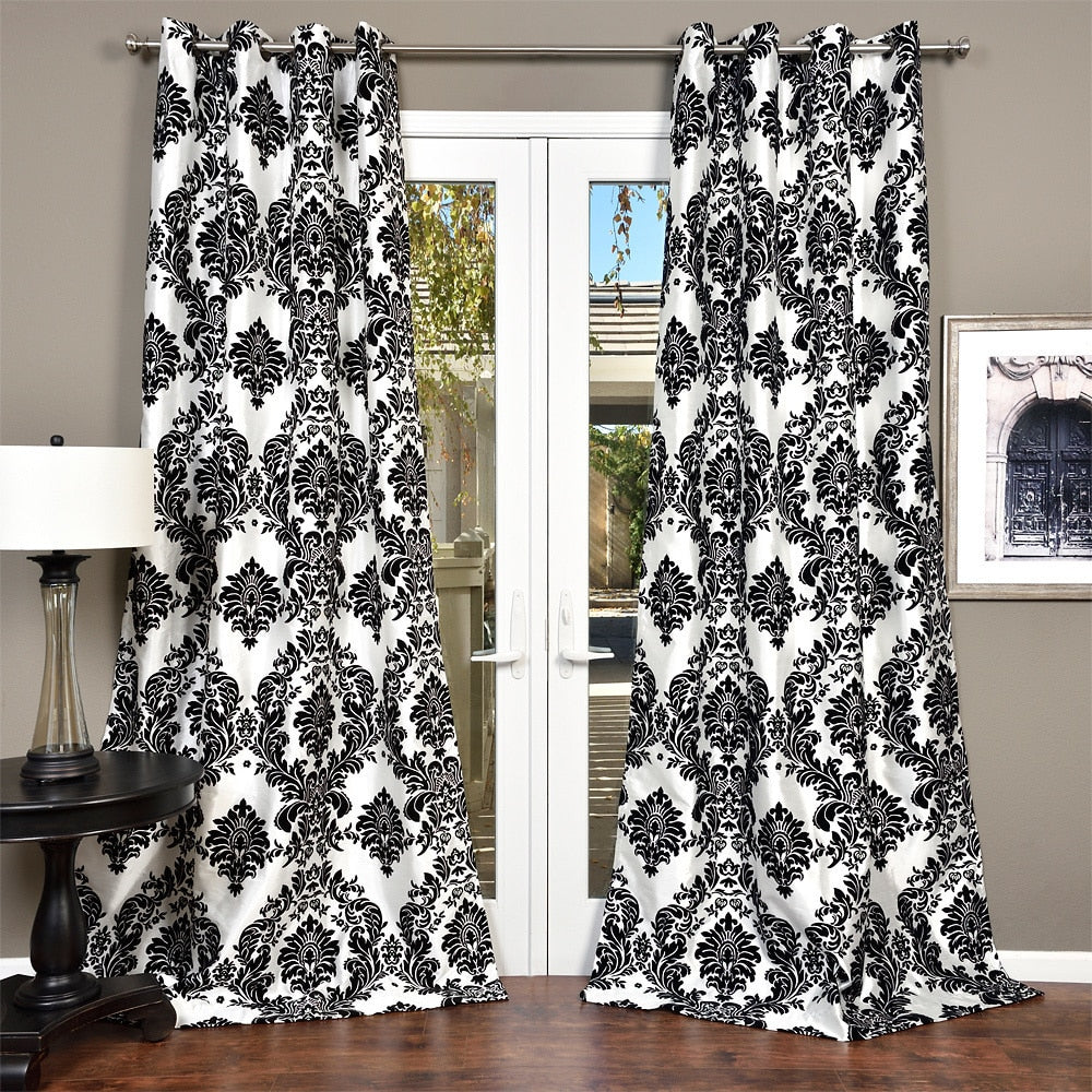 Silver Orchid Lucille Venetian Faux Silk Grommet Top Curtain Panel