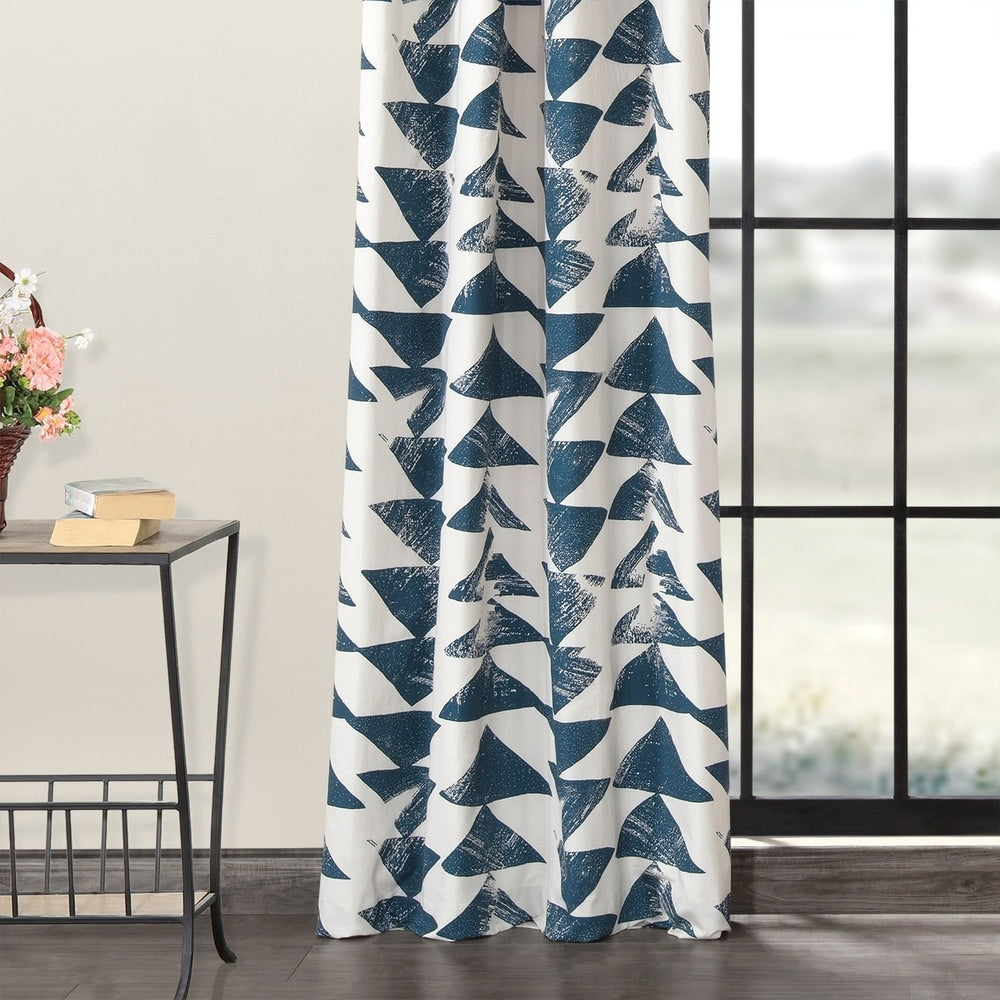 Exclusive Fabrics Triad Geometric Grommet Printed Cotton Twill Curtain (1 Panel)