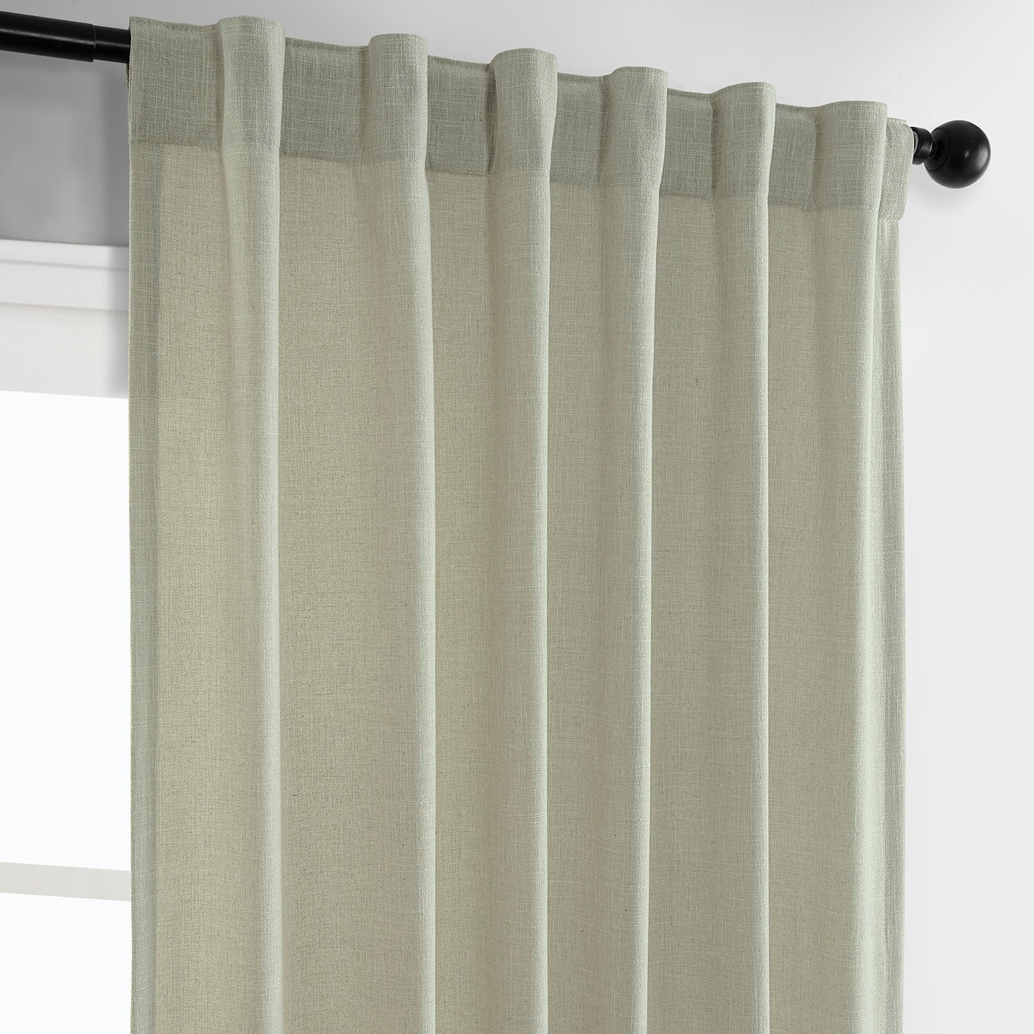 Exclusive Fabrics Simply Faux Linen Curtains - 2 Panels - Light Filtering Window Curtains