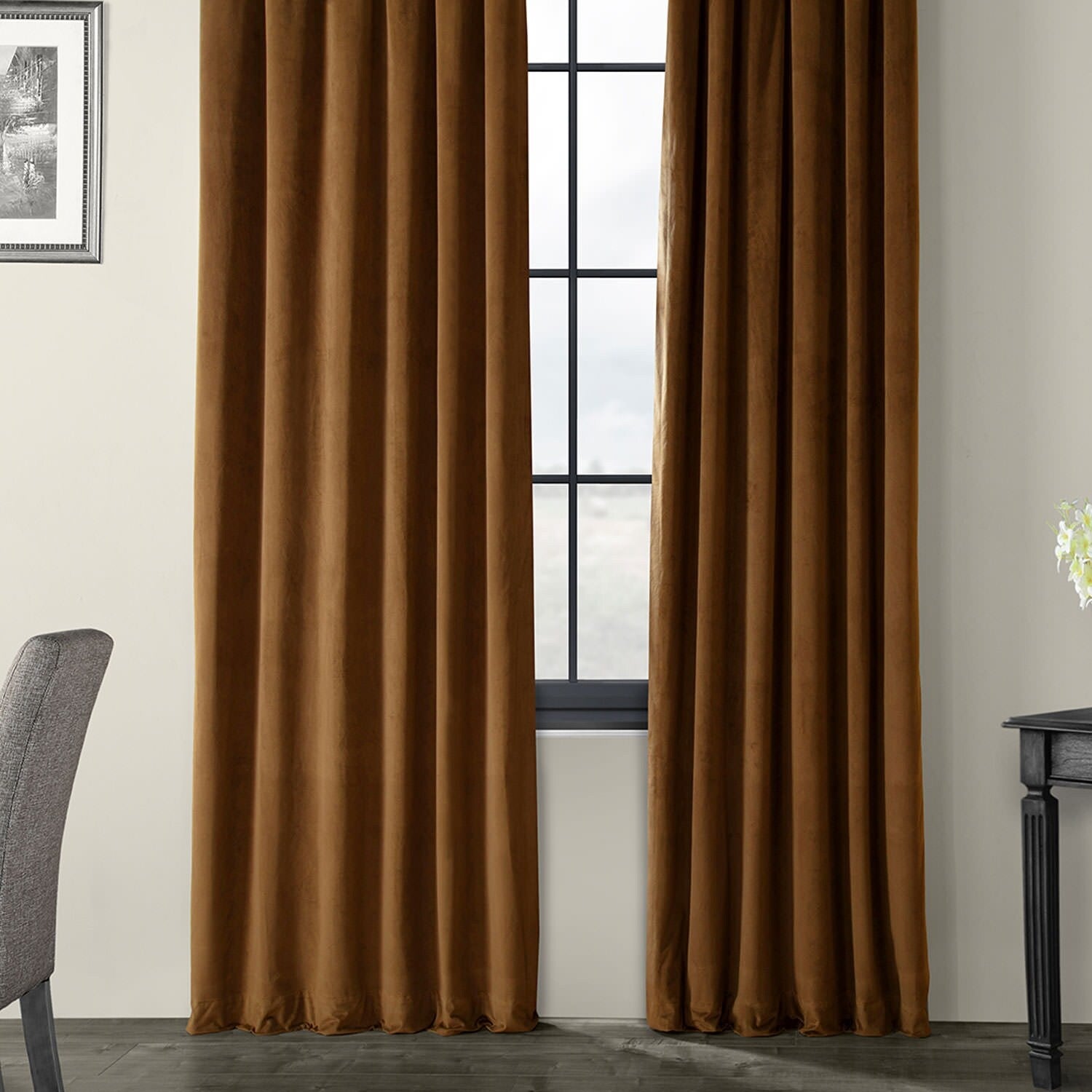 Exclusive Fabrics Signature Velvet Blackout Curtain 120 Inches Long (1 Panel)