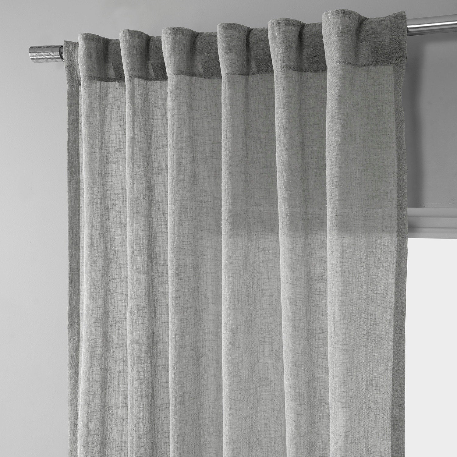 Exclusive Fabrics Solid Faux Linen Sheer Curtain (1 Panel)