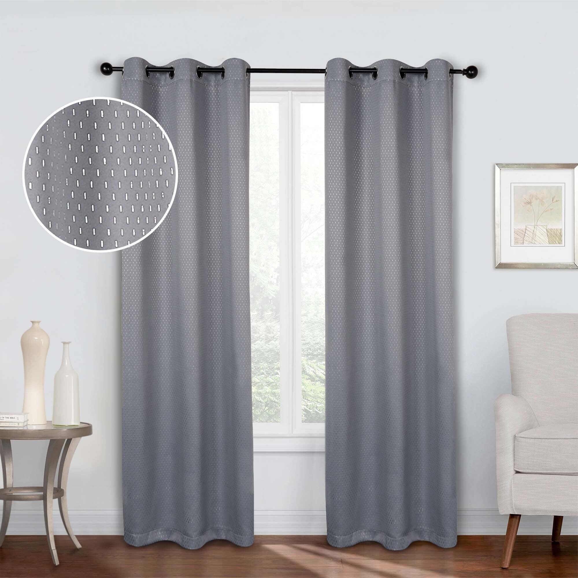 Superior Shimmer Washable Room Darkening Curtains, Set of 2 Panels