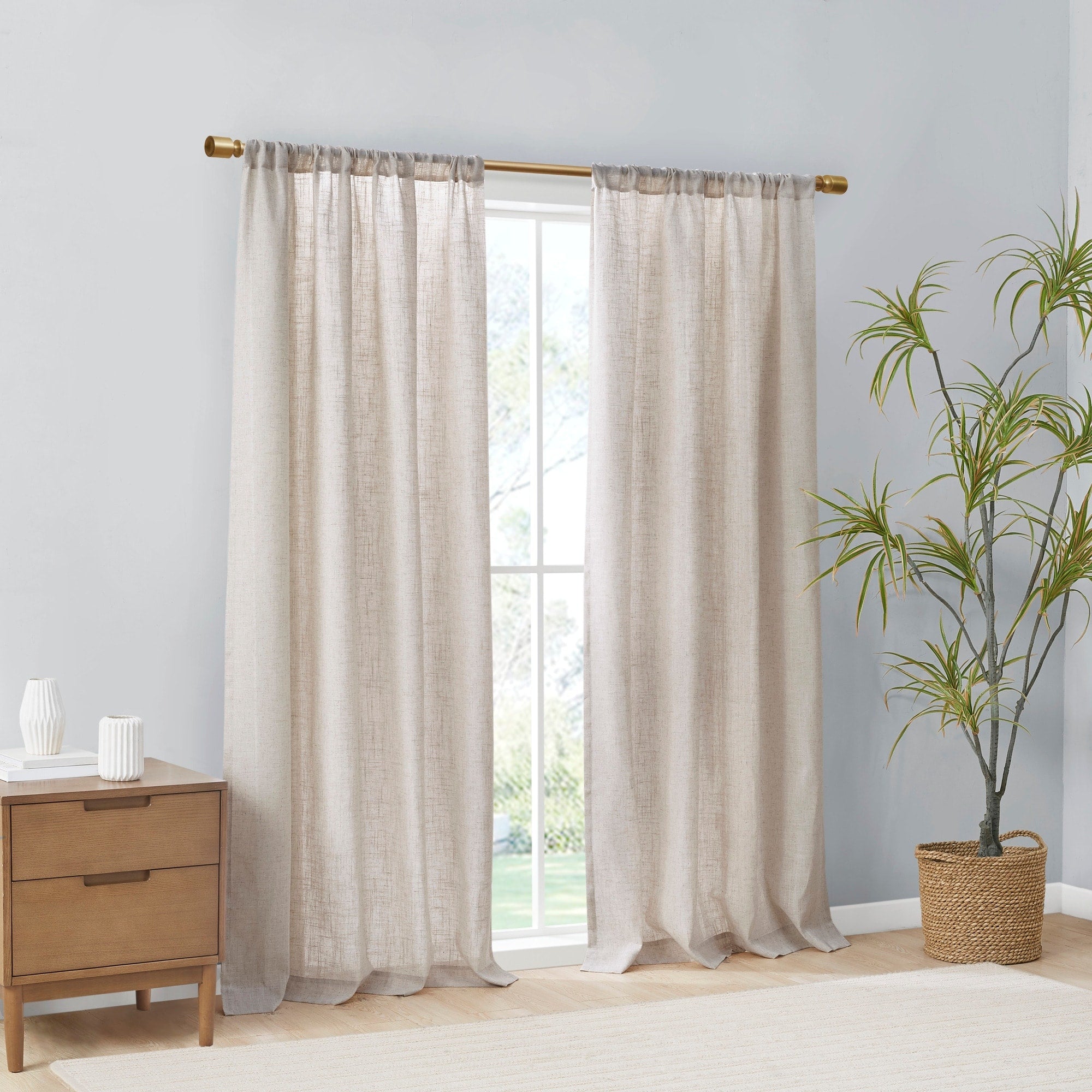 Madison Park Suvi Linen Blend Light Filtering Curtain Panel Pair