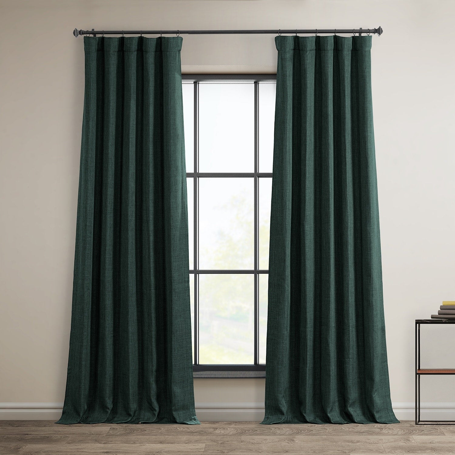 Exclusive Fabrics Faux Linen Room Darkening Curtain (1 Panel)