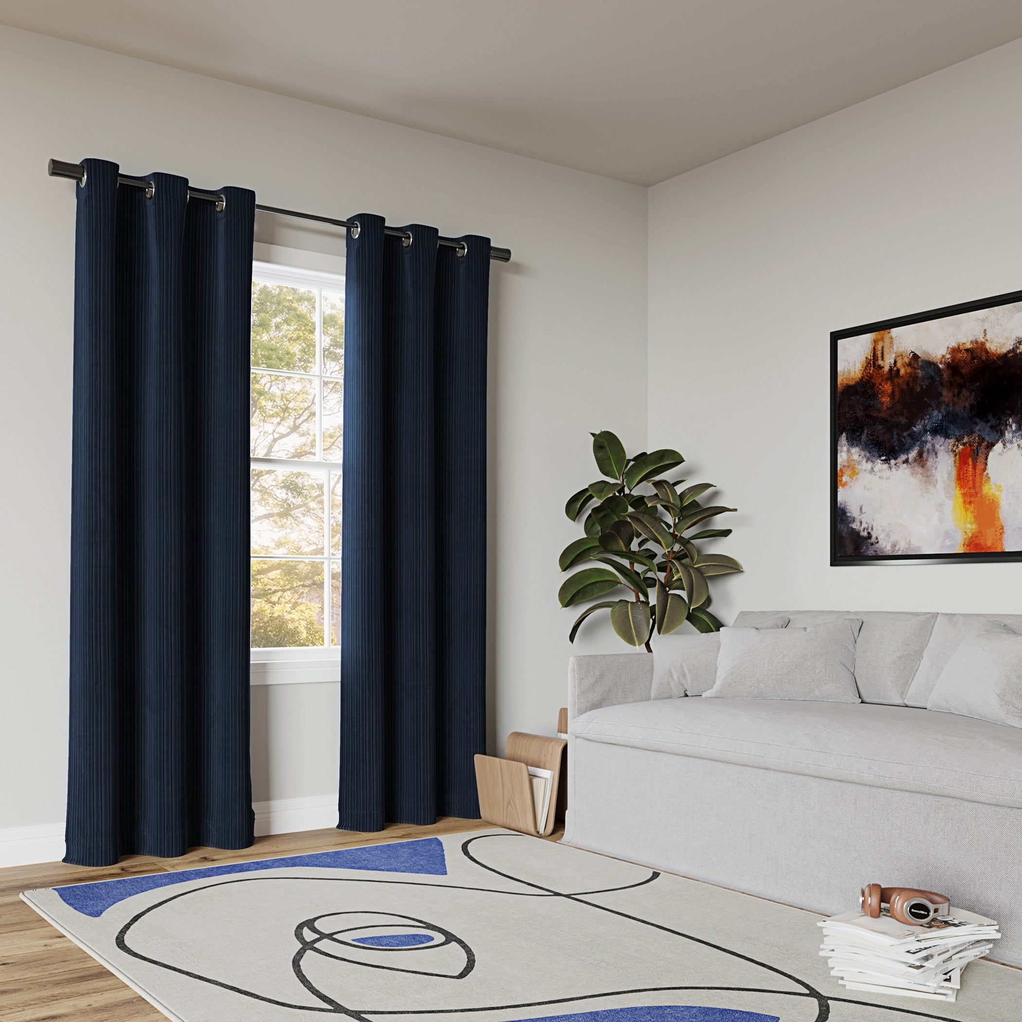 Sun Zero Cascade Pleated Velvet Blackout Grommet 1-Piece Curtain Panel, Single Panel