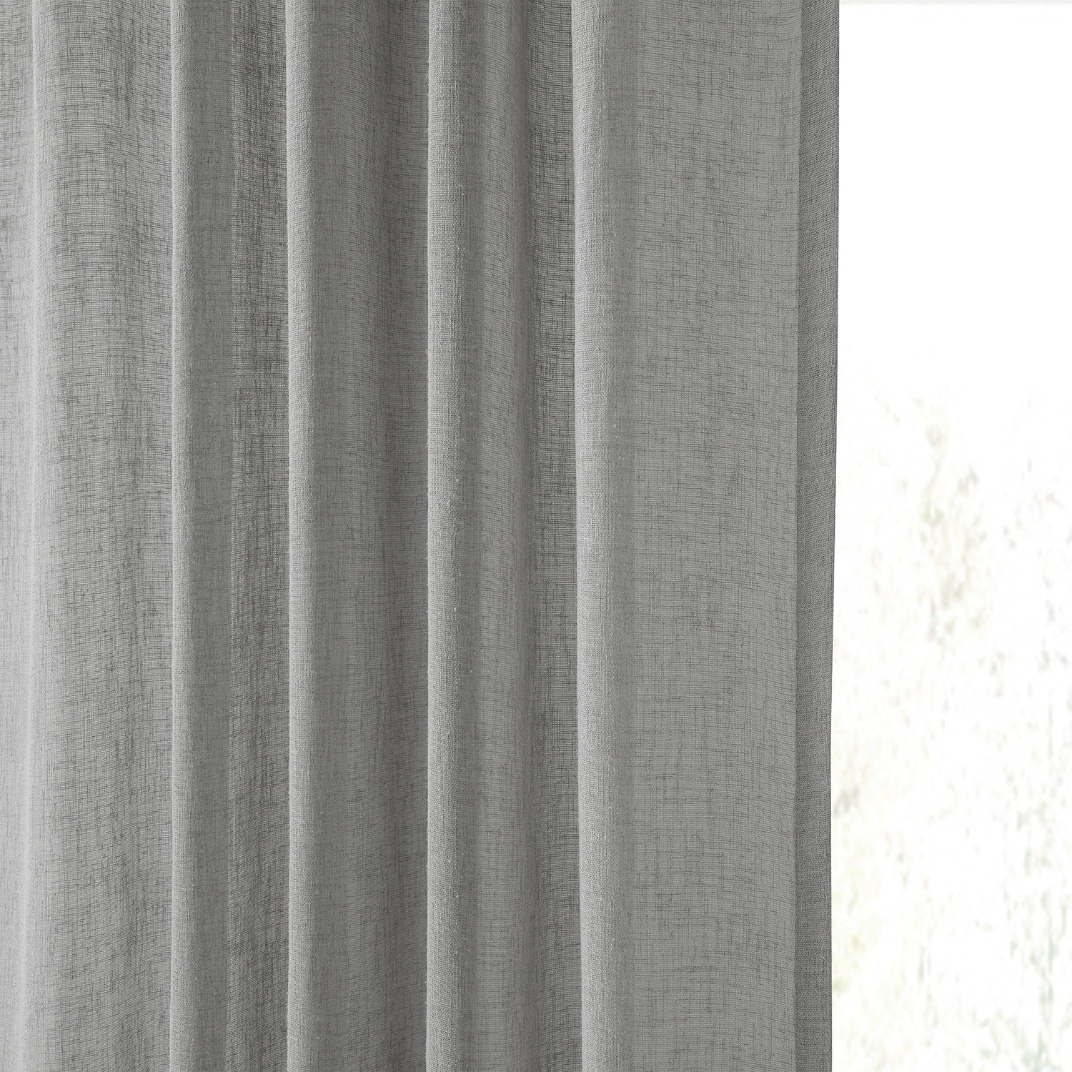 Exclusive Fabrics Solid Faux Linen Sheer Curtain (1 Panel)