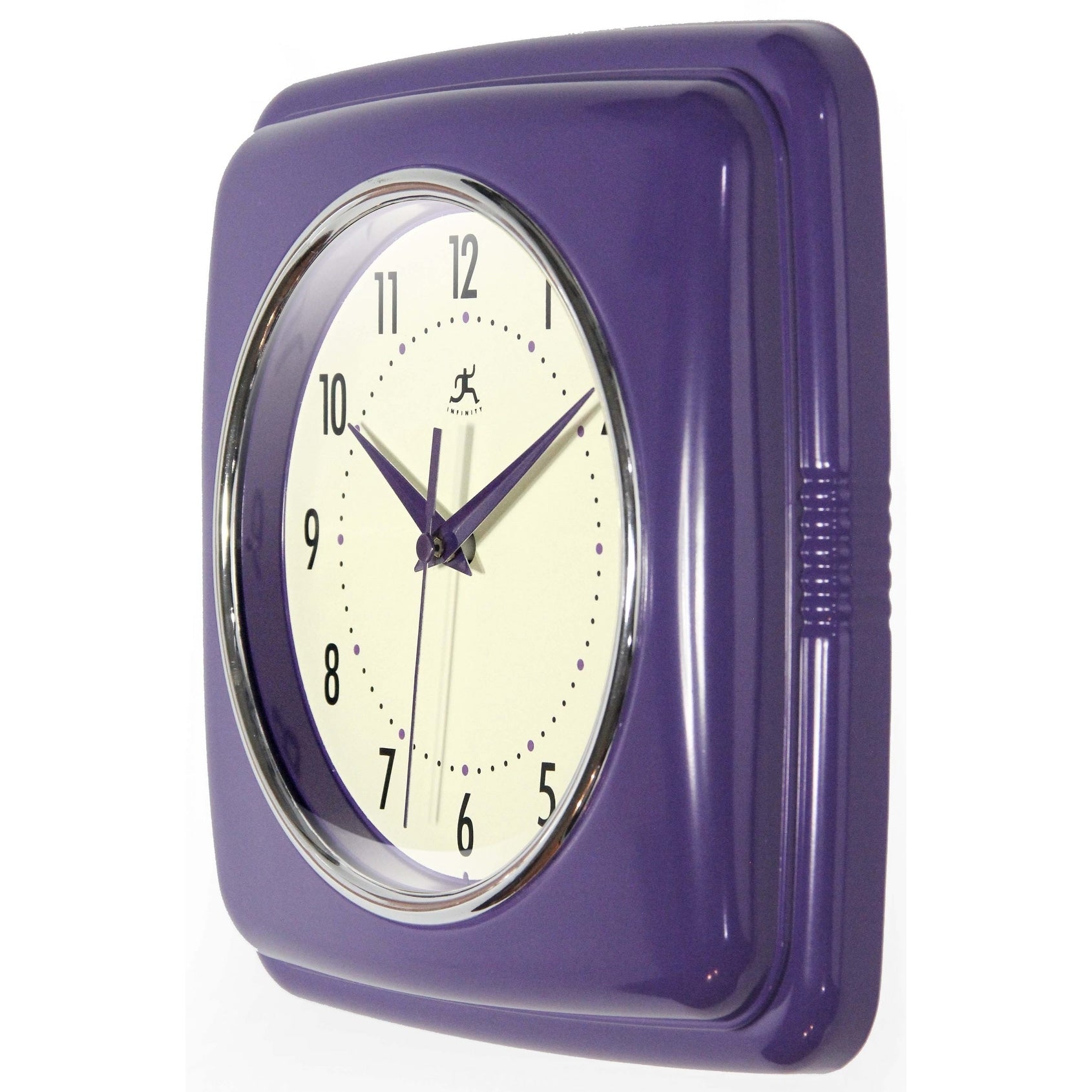 Infinity Instruments Retro 9.25-inch Square Wall Clock - 9.25 x 1.875 x 9.5