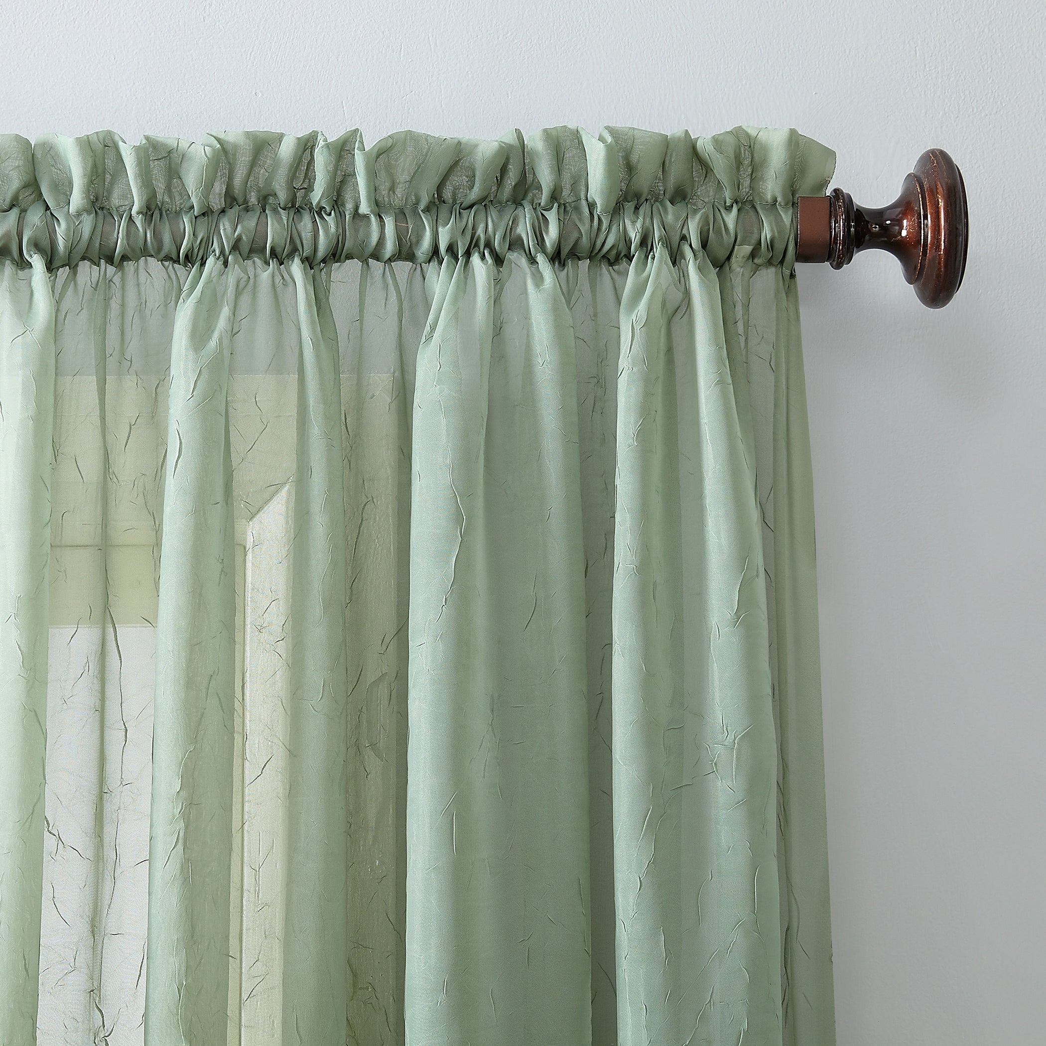 No. 918 Erica Crushed Voile Sheer Rod Pocket 1-Piece Curtain Panel, Single Panel