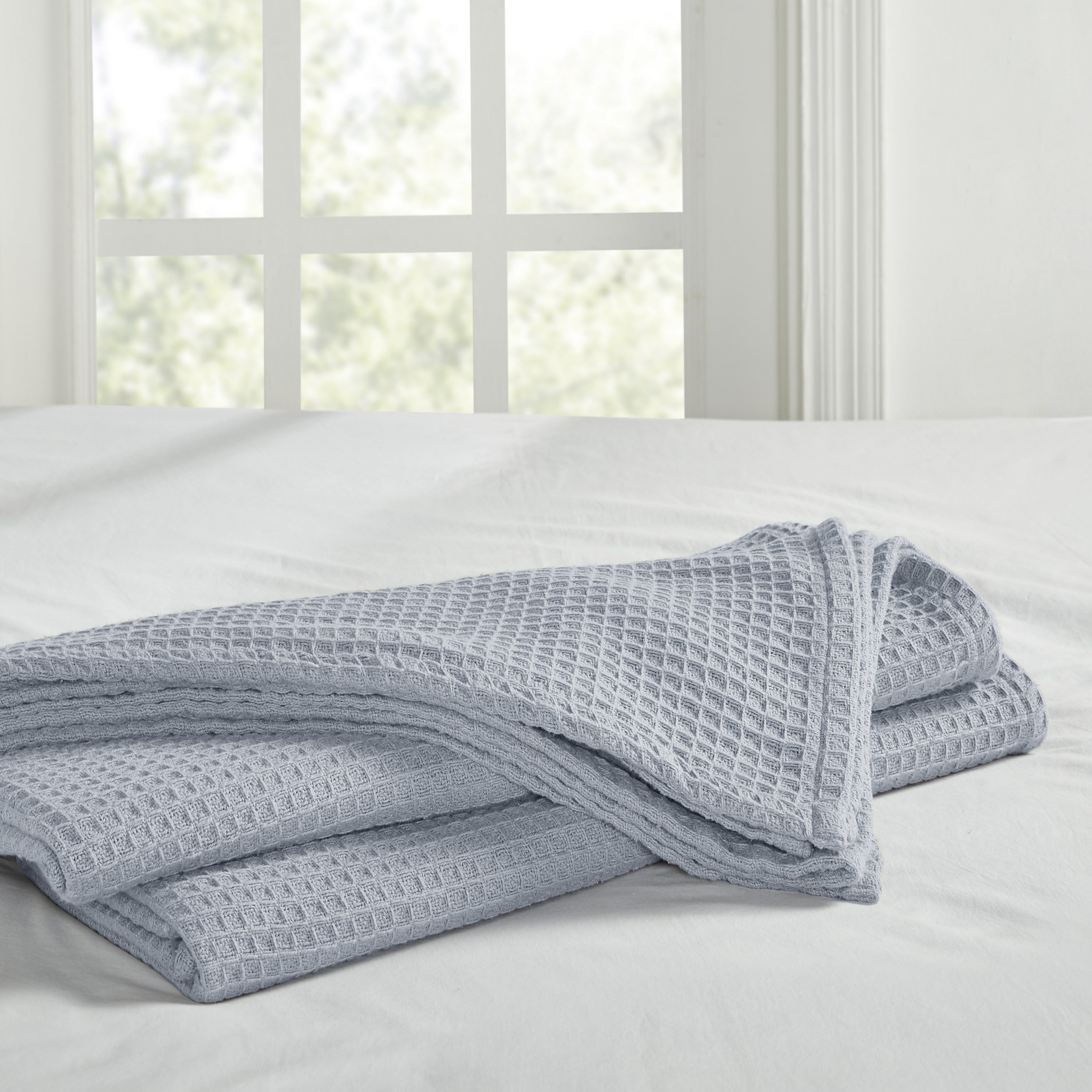 Tahari Home Samantha Soft Waffle Textured Cotton Blanket