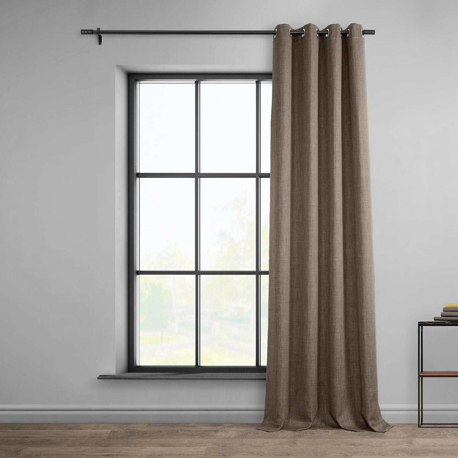 Exclusive Fabrics Faux Linen Grommet Room Darkening Curtain (1 Panel)