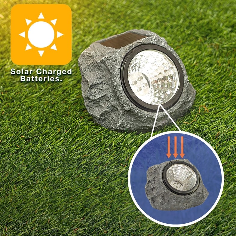 Set Of 2 Solar Rock Spot Lights