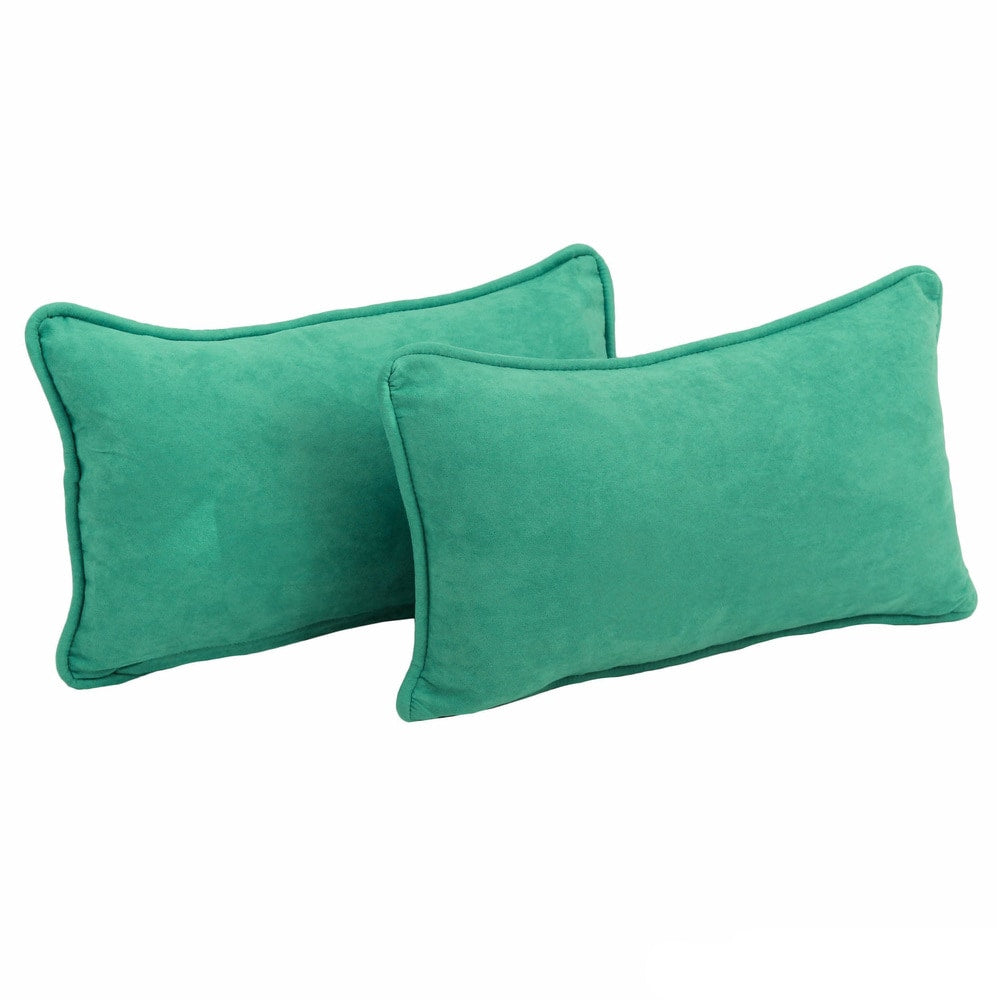 20-inch by 12-inch Microsuede Lumbar Throw Pillows (Set of 2)