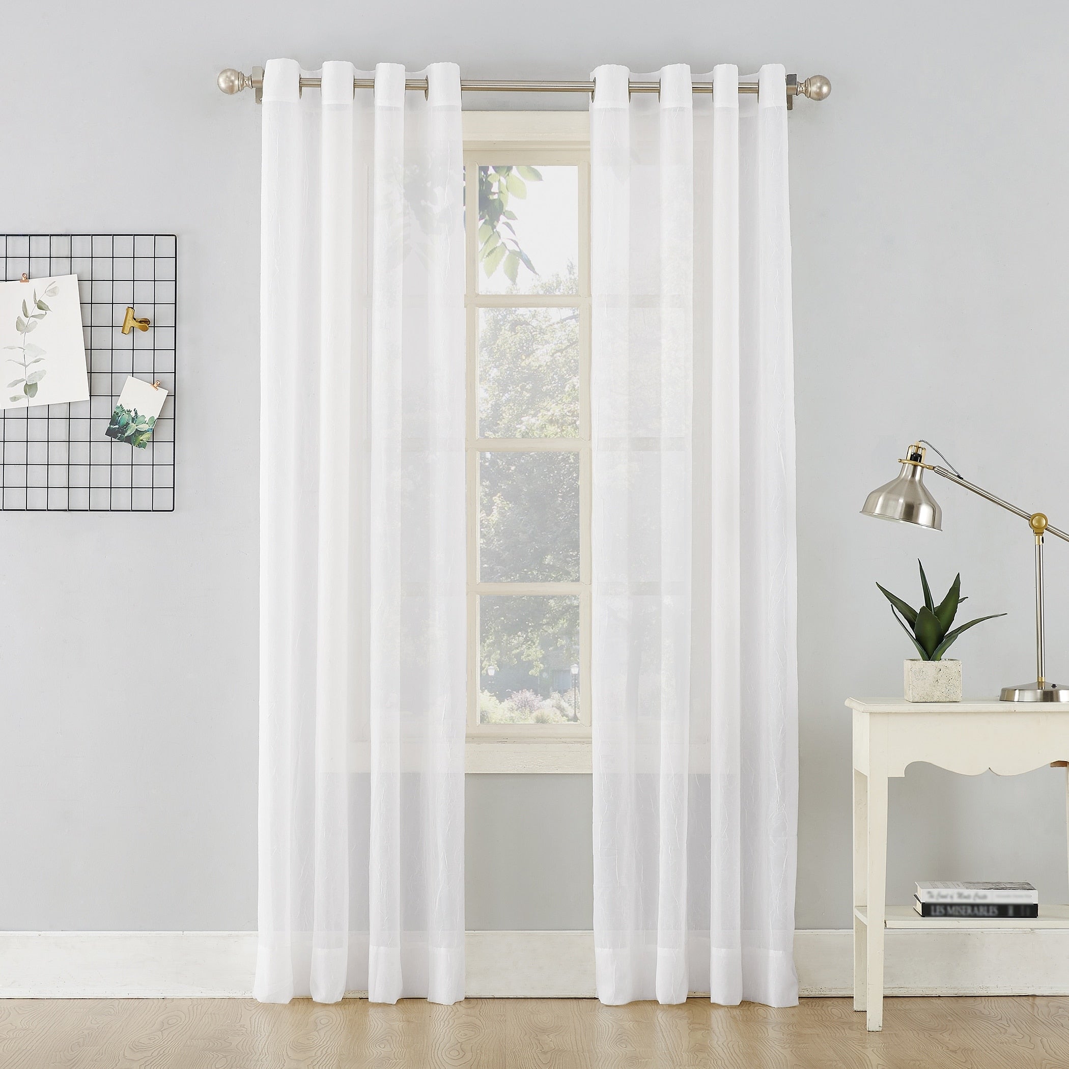 No. 918 Erica Crushed Voile Sheer Grommet Curtain Panel, Single Panel