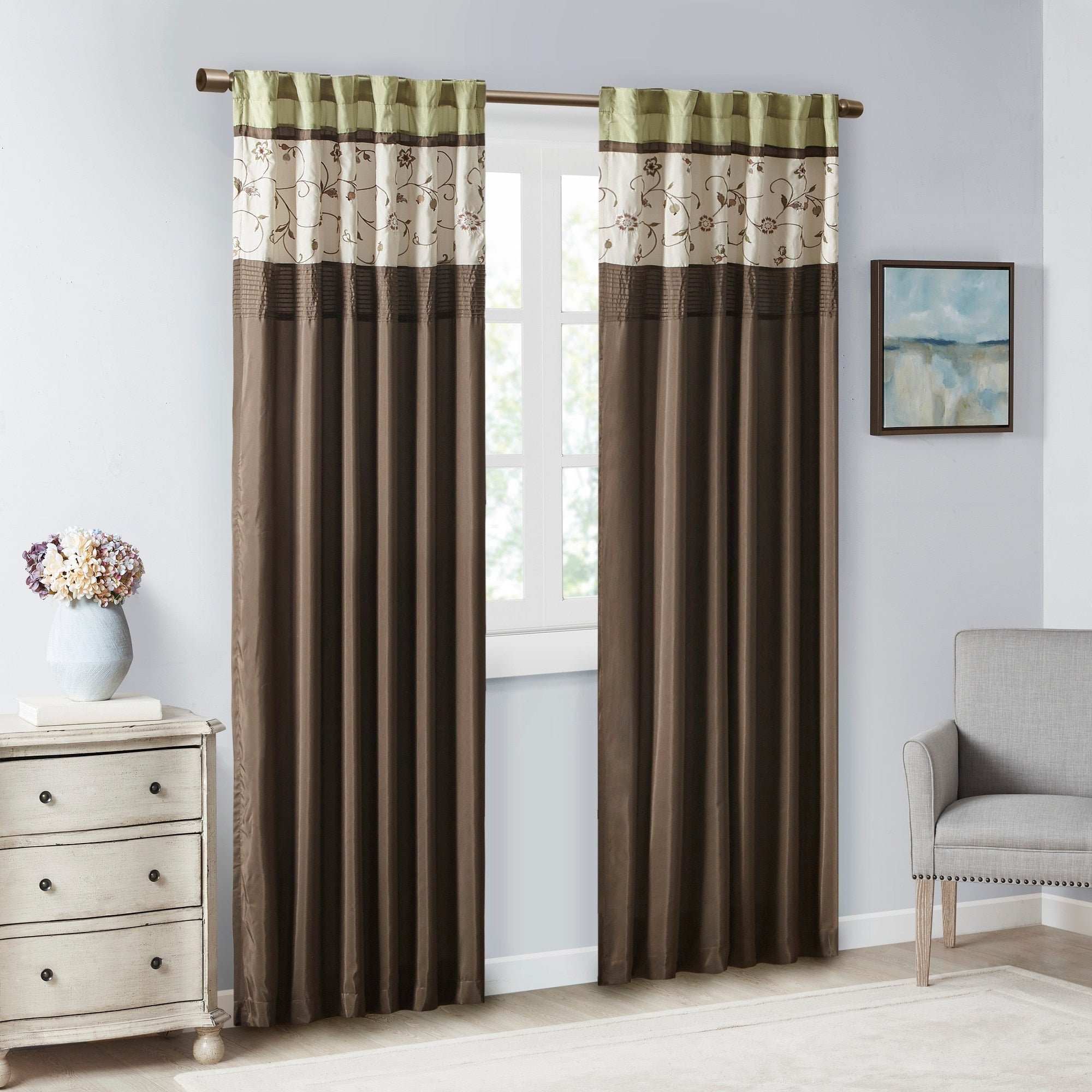 Madison Park Belle Embroidered Window Curtain Panel