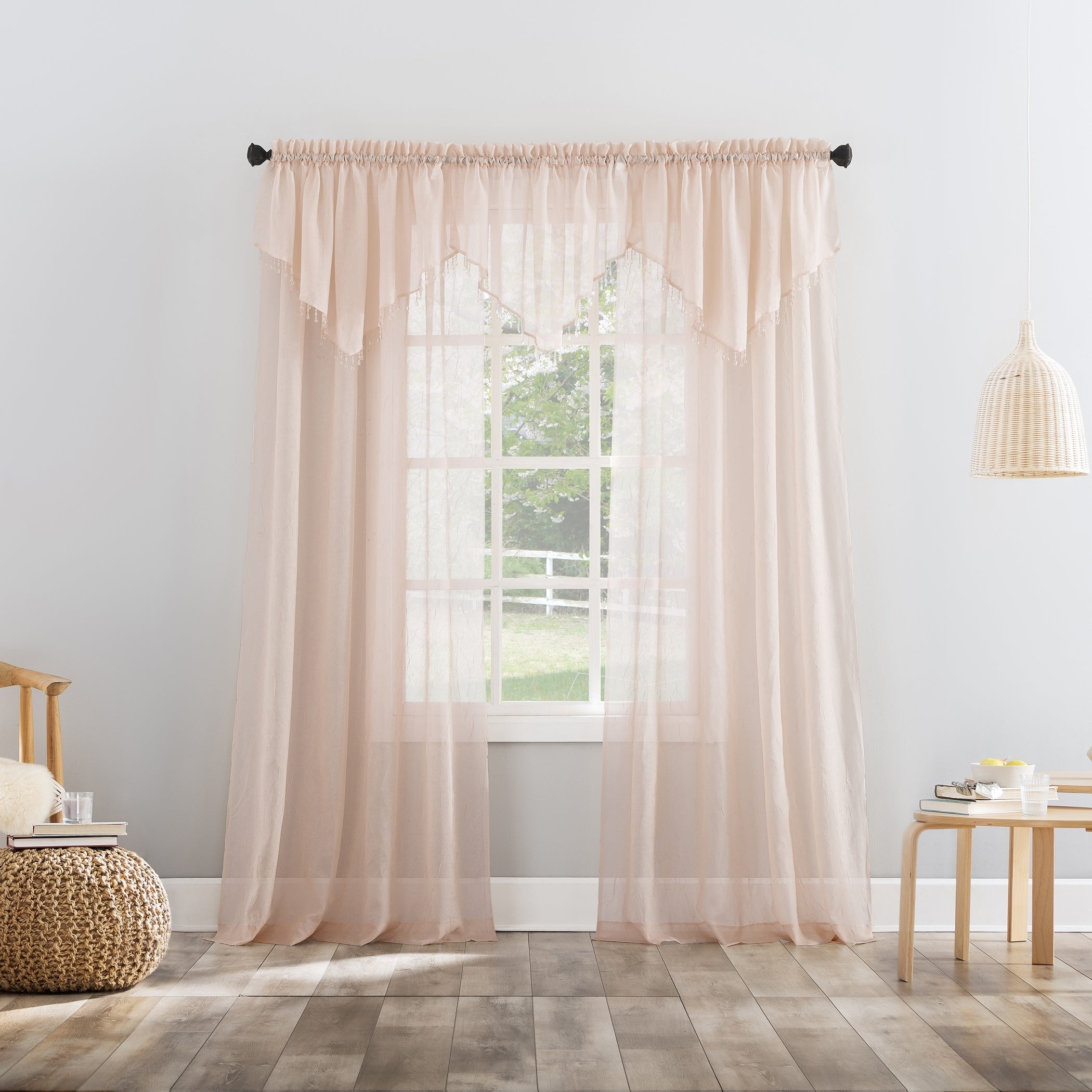 No. 918 Erica Crushed Voile Sheer Rod Pocket 1-Piece Curtain Panel, Single Panel