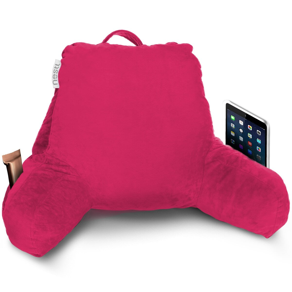 Nestl Memory Foam Reading Pillow with Backrest, Arms and Pockets