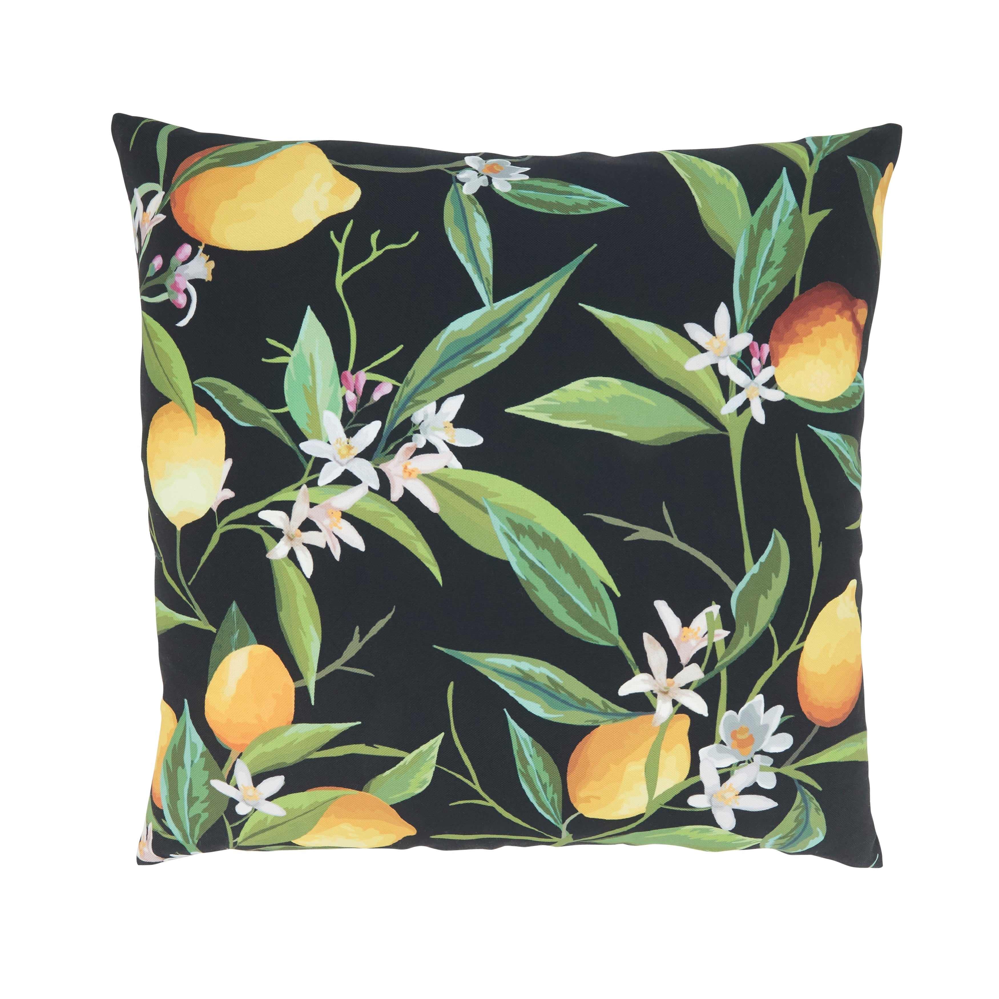 Poly-Filled Lemon Design Throw Pillow