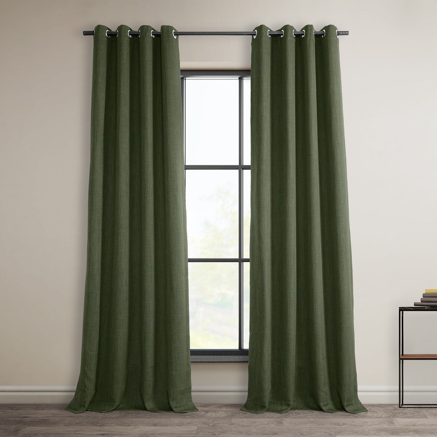 Exclusive Fabrics Faux Linen Grommet Room Darkening Curtain (1 Panel)