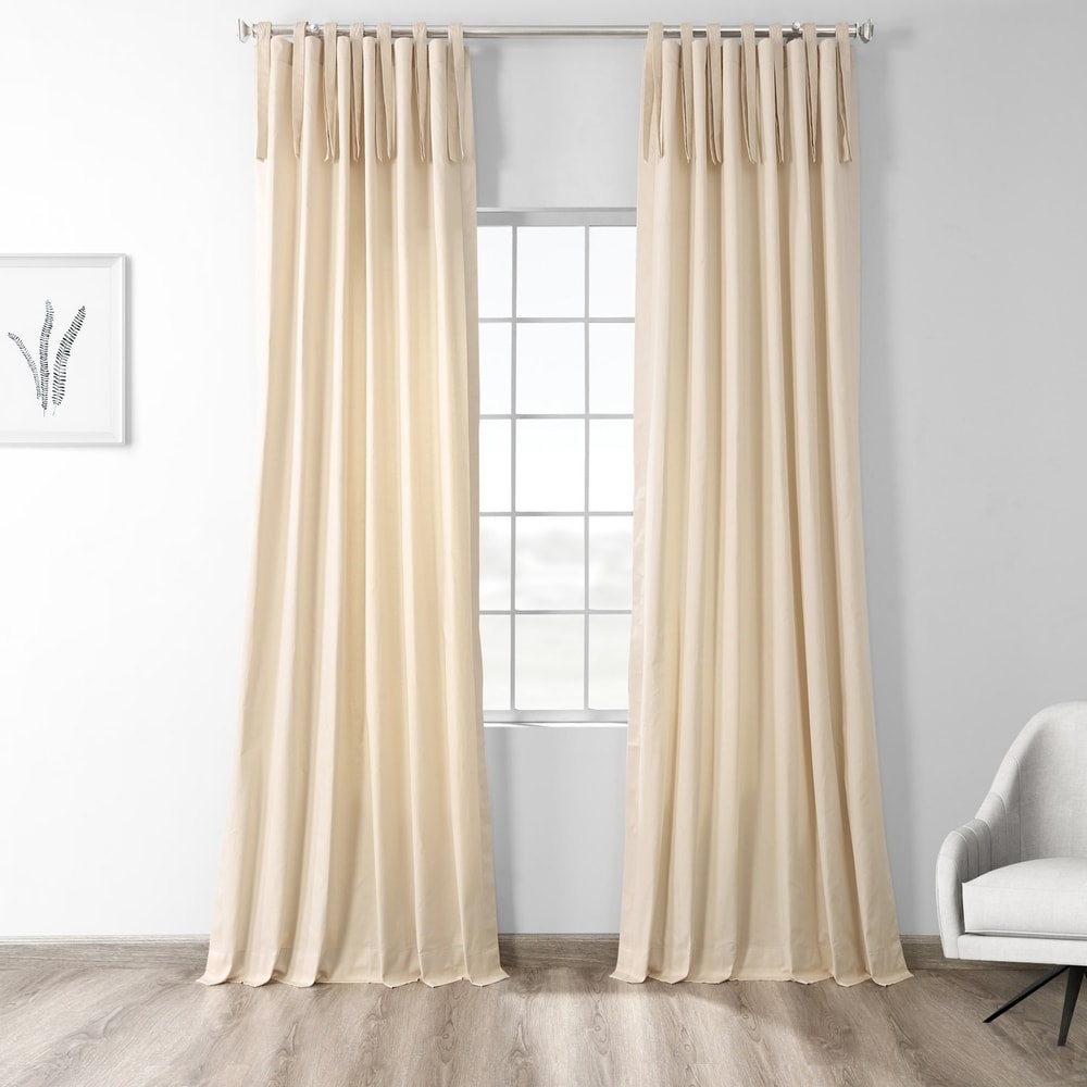 Exclusive Fabrics Solid Cotton Tie-Top Curtain (1 Panel)