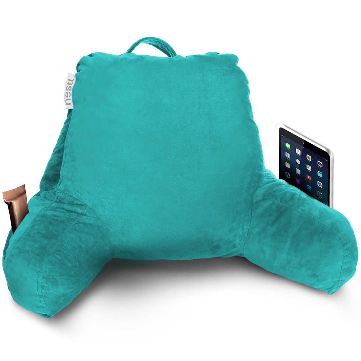 Nestl Memory Foam Reading Pillow with Backrest, Arms and Pockets