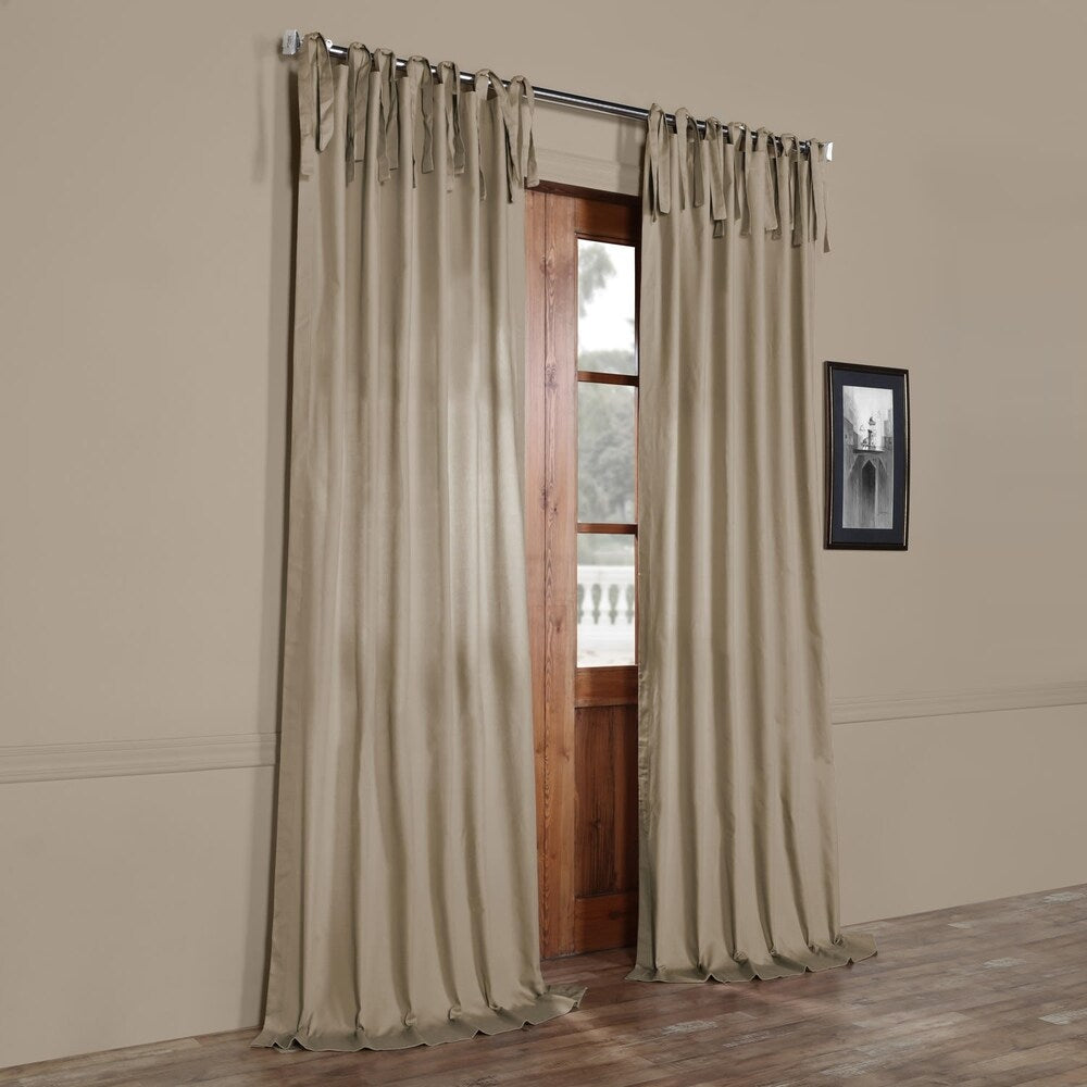 Exclusive Fabrics Solid Cotton Tie-Top Curtain (1 Panel)