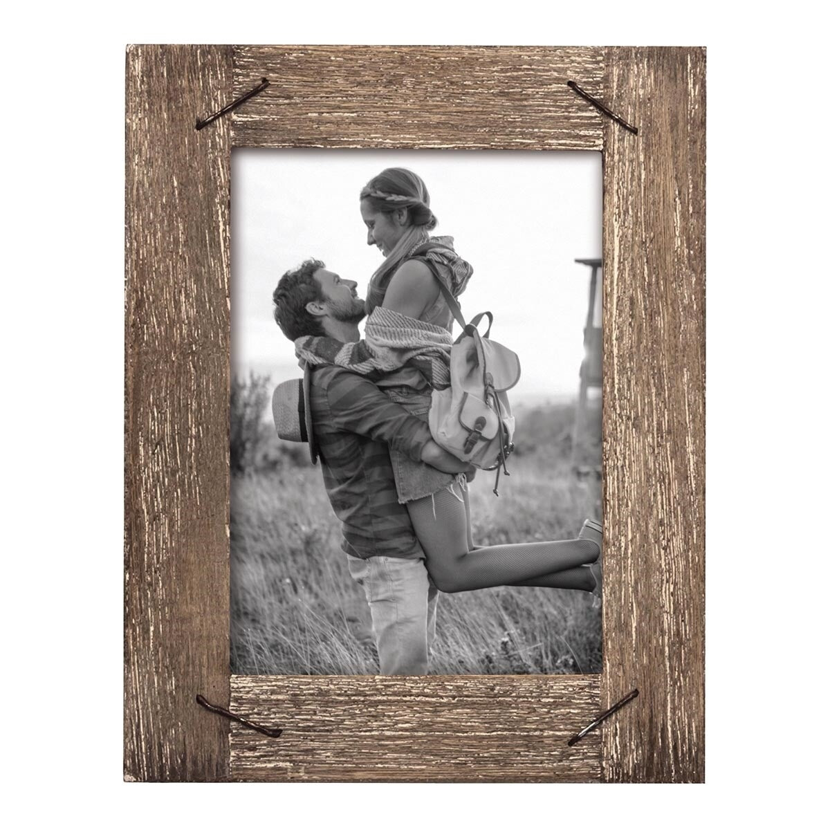 Foreside Home & Garden 4 x 6 inch Decorative Distressed Wood Picture Frame with Nail Accents