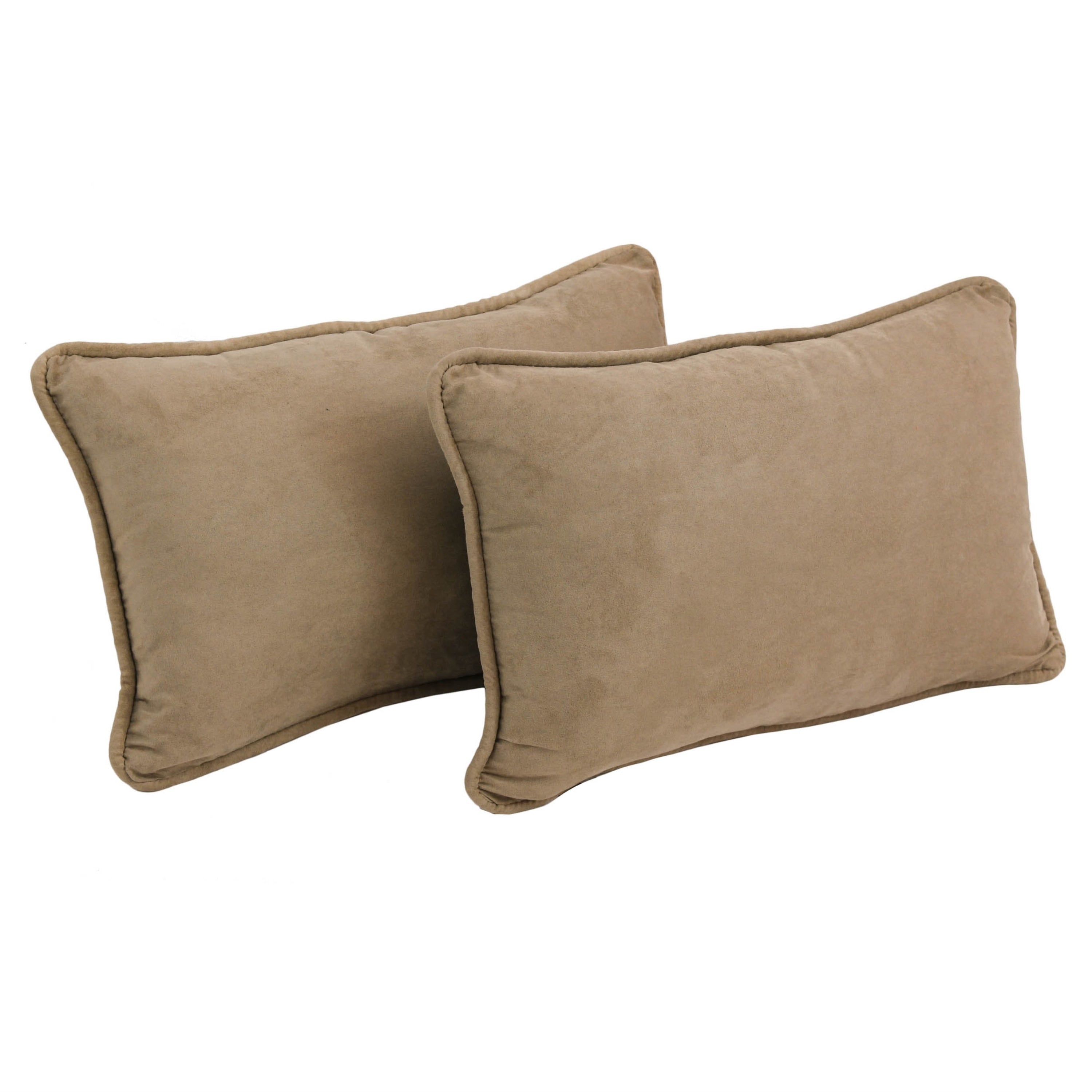 20-inch by 12-inch Microsuede Lumbar Throw Pillows (Set of 2)