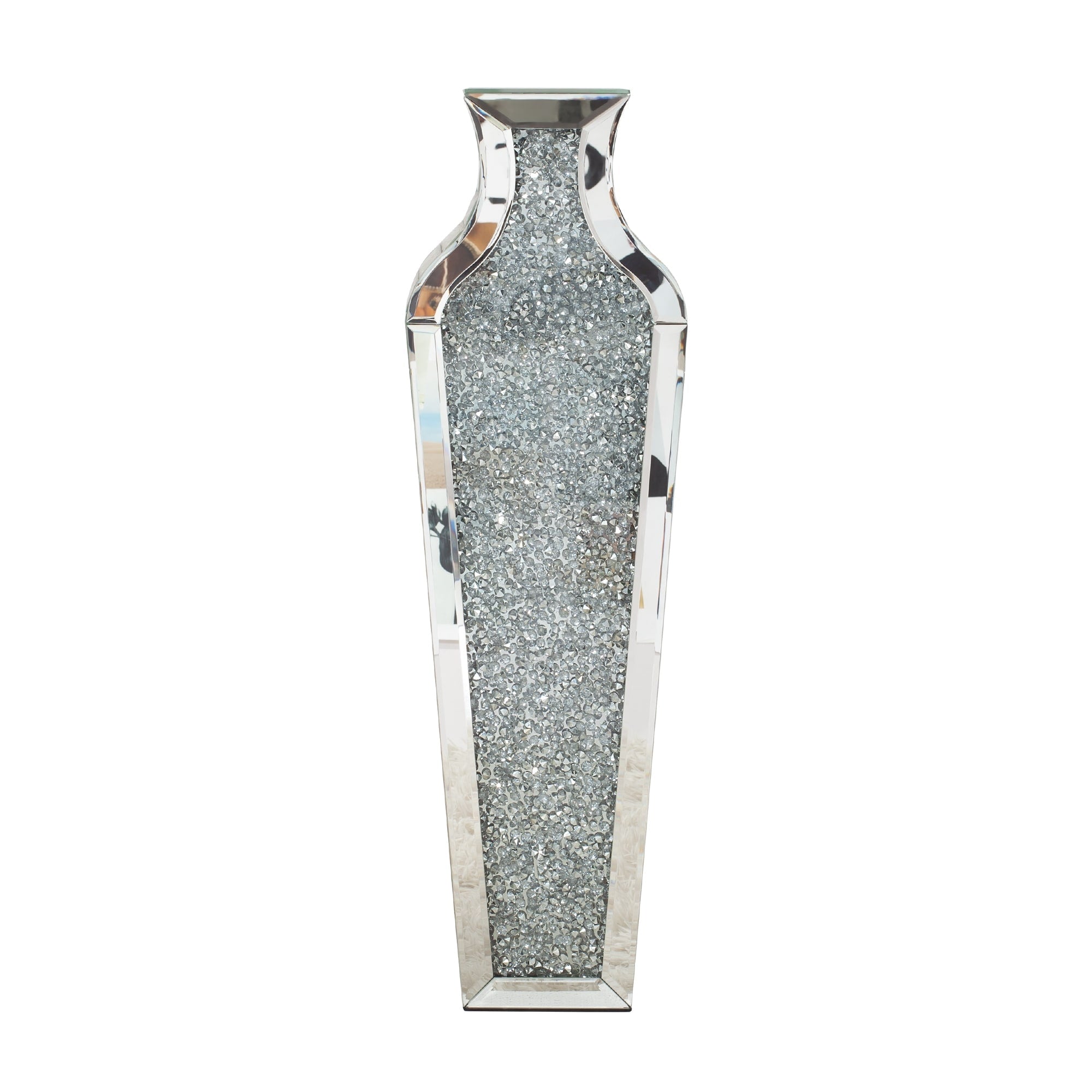 Tall Crushed Diamond Floor Vase