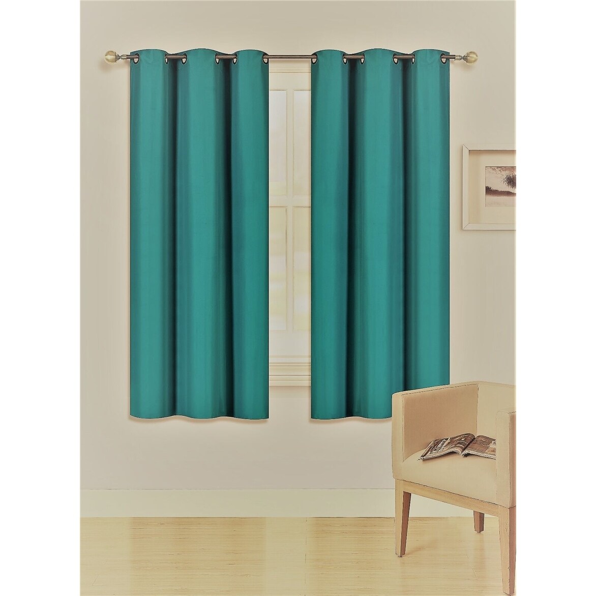 2 Pcs 63 Inch Heavy Insulated Blackout Curtain Panels