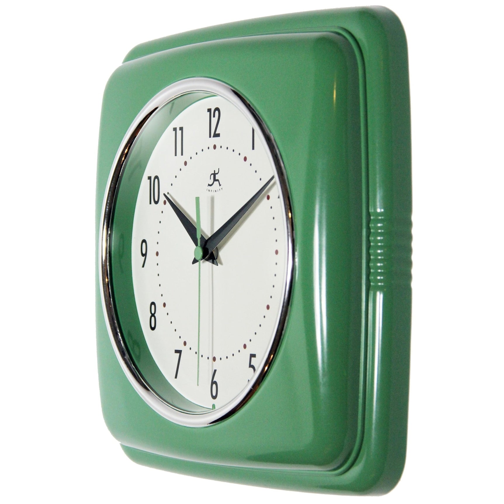 Infinity Instruments Retro 9.25-inch Square Wall Clock - 9.25 x 1.875 x 9.5