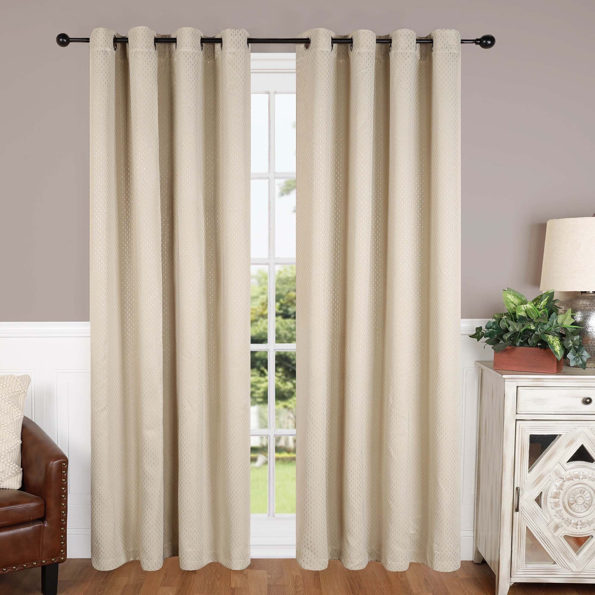 Superior Shimmer Washable Room Darkening Curtains, Set of 2 Panels