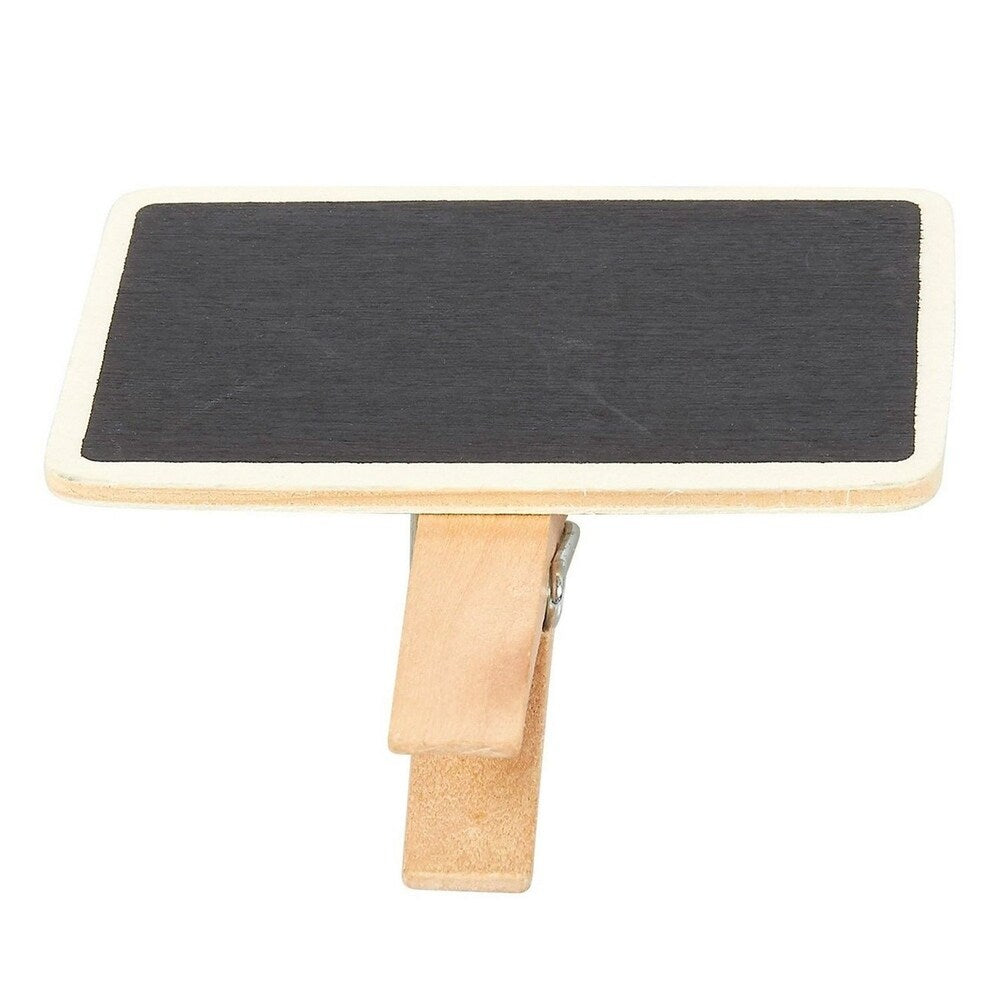 Mini Blackboard Clips - 12-Set Chalkboard Tag Signs, Wooden Message Board