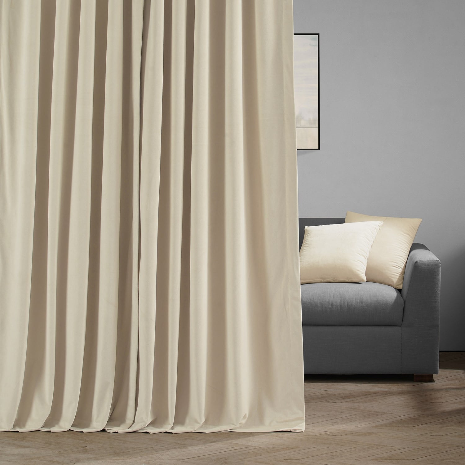 Exclusive Fabrics Signature Extra Wide Blackout Velvet Curtains (1 Panel) - Luxurious Blackout Drapes