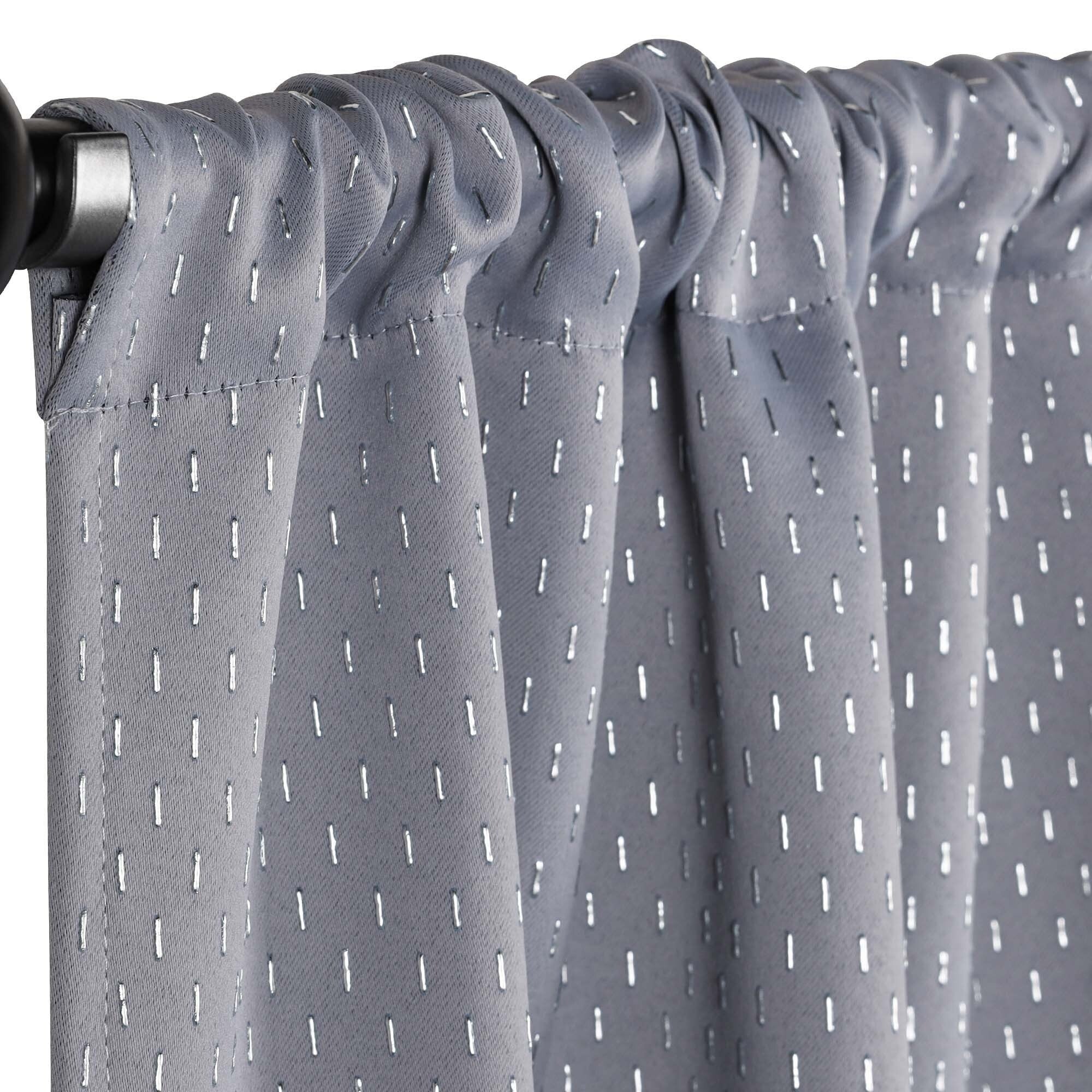 Superior Shimmer Washable Room Darkening Curtains, Set of 2 Panels