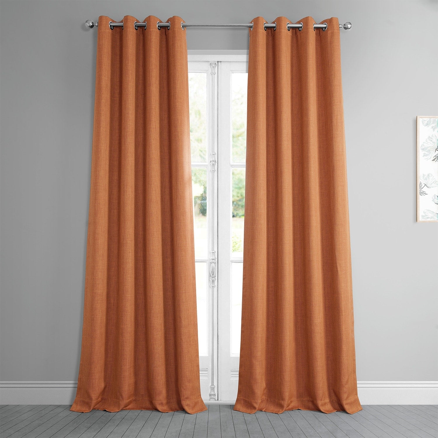 Exclusive Fabrics Faux Linen Grommet Room Darkening Curtain (1 Panel)